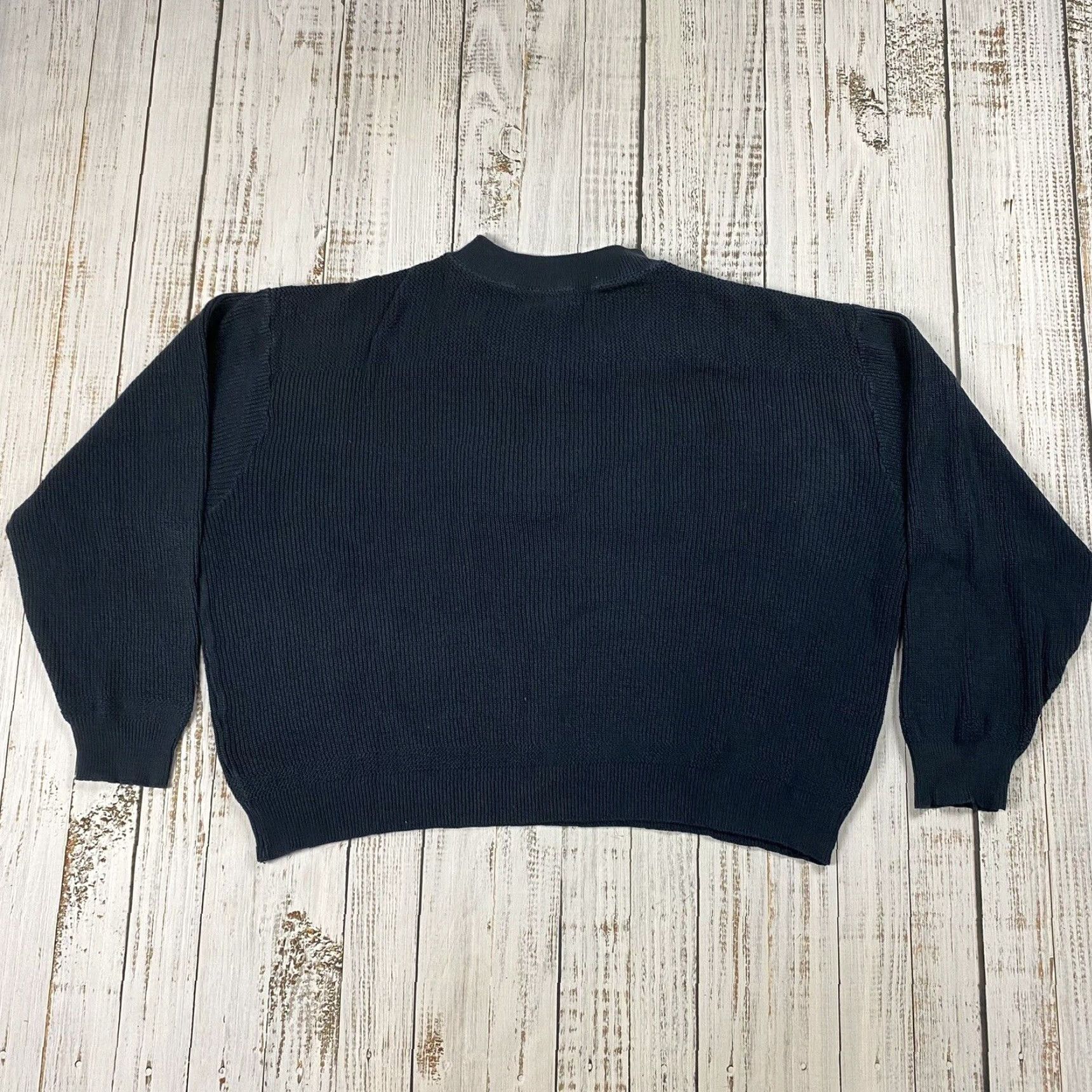 Vintage Vintage L.L. Bean Mens Sweater Henley Long Sleeve High Neck 5-Button Cotton Blend Navy Blue Size US L / EU 52-54 / 3 - 6 Thumbnail