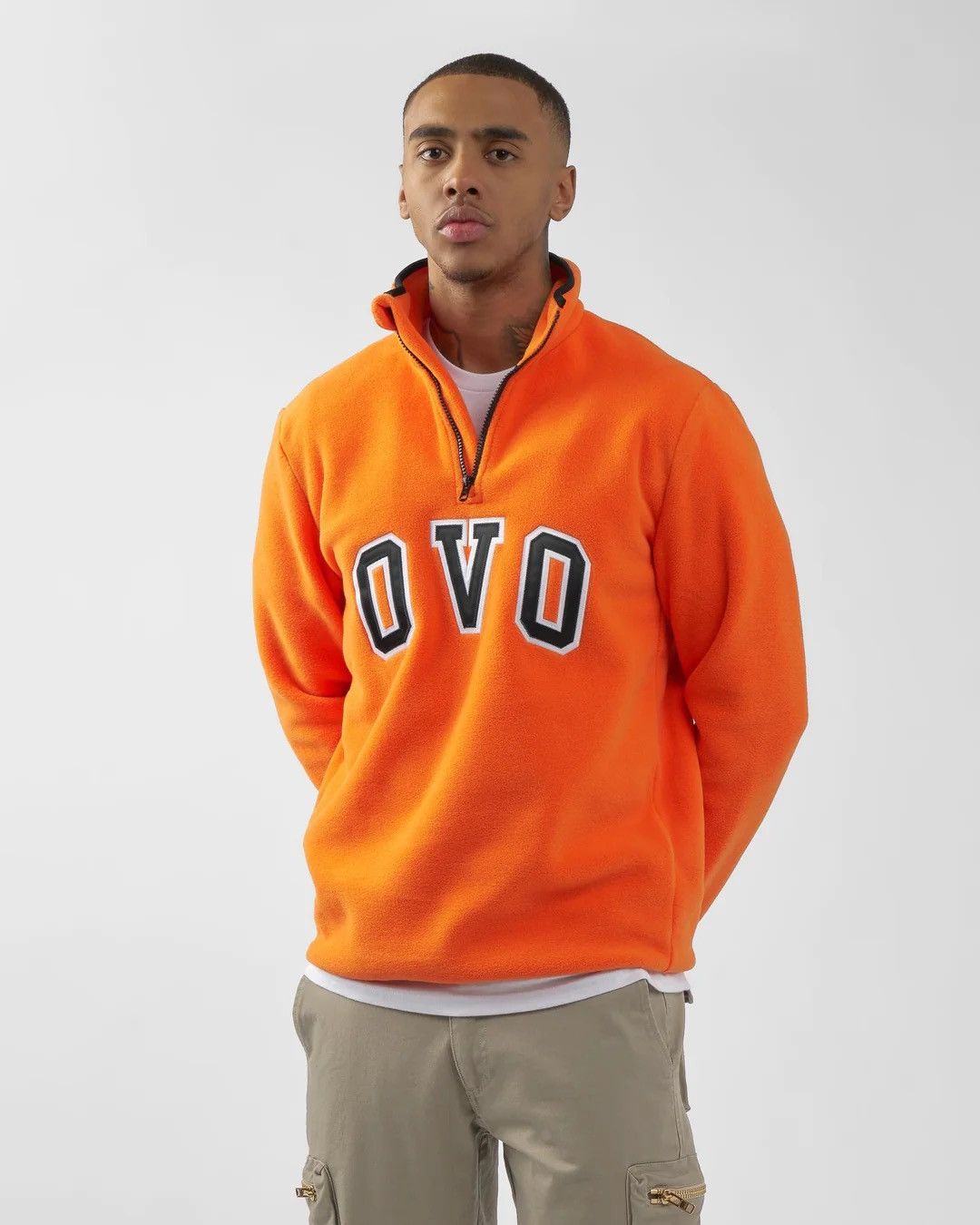 Octobers Very Own Streetwear OVO Orange Quarter Zip Fleece Grailed