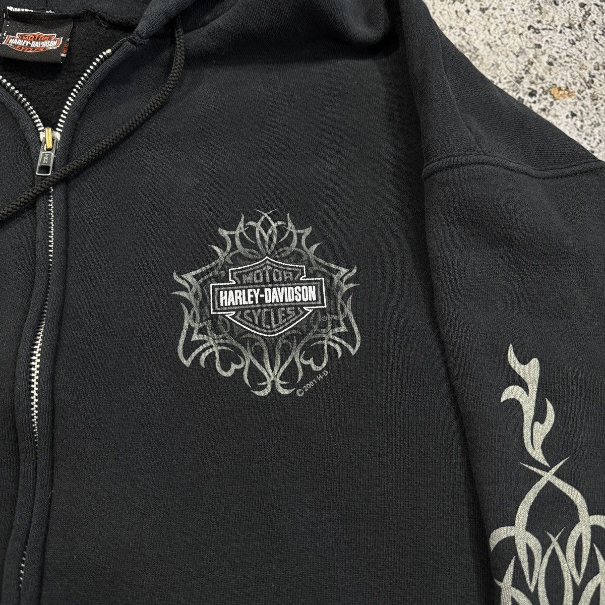 Harley Davidson Thrashed Faded Distressed Harley Hoodie ERD Grunge Chrome Size US XXL / EU 58 / 5 - 5 Thumbnail