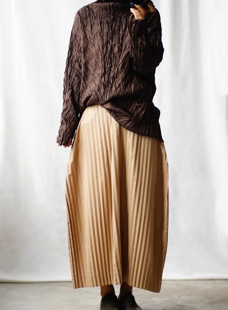 Issey Miyake Issey Miyake size:m Brown pleated skirt Size 42" / US 20 - 1 Thumbnail