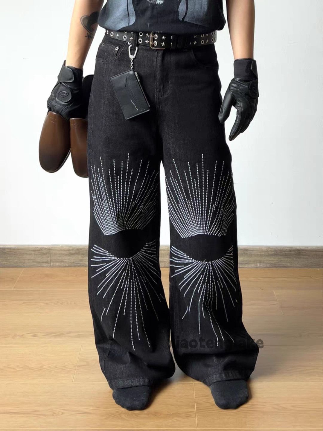 Jean xtl Vintage wide Leg loose baggy embroidery jeans Size US 32 / EU 48 - 4 Thumbnail