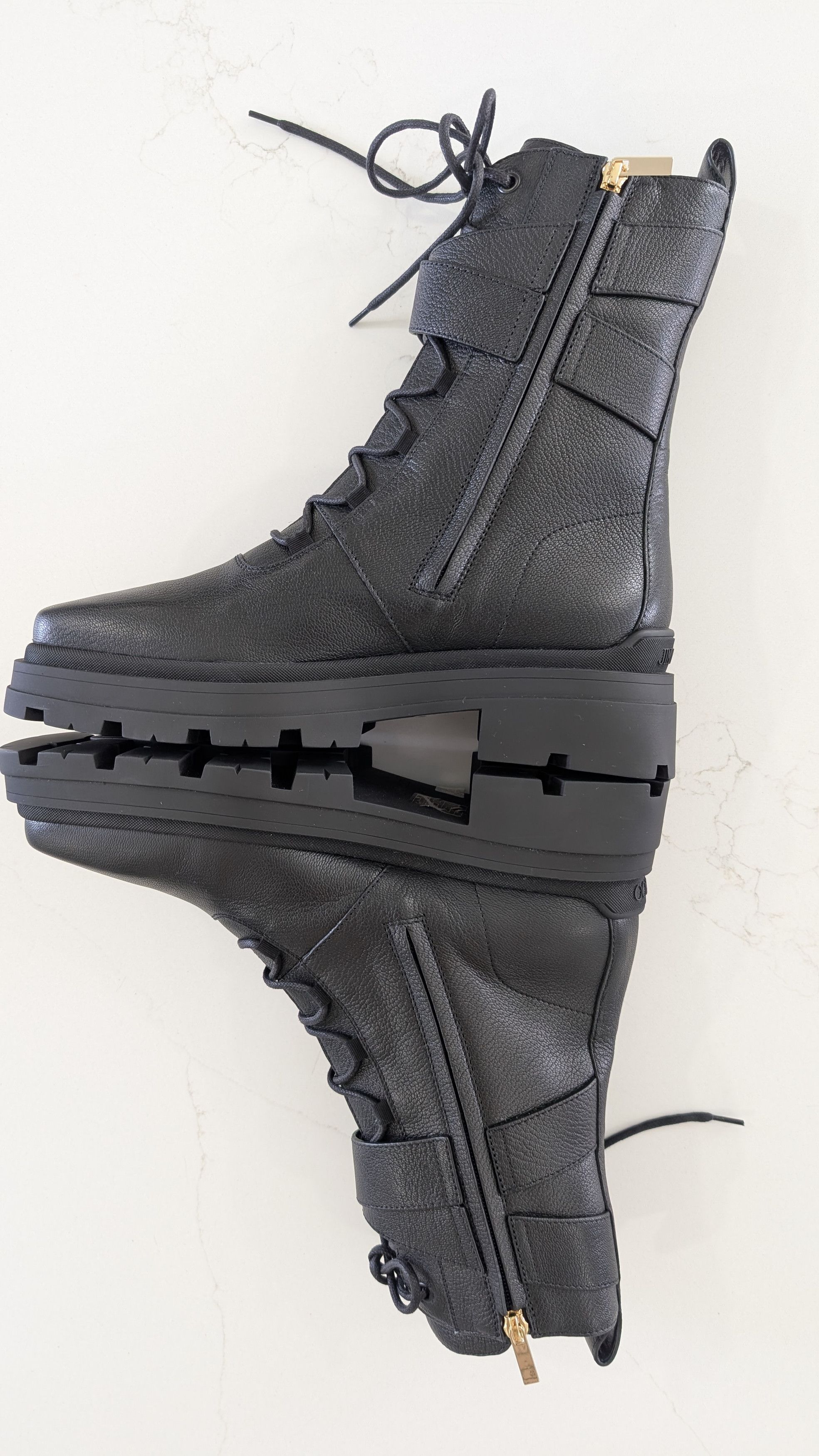 Jimmy Choo Jimmy Choo Noemi 45 Leather Pearl Combat Size 41.5 Boots Size US 11 / IT 41 - 16 Thumbnail