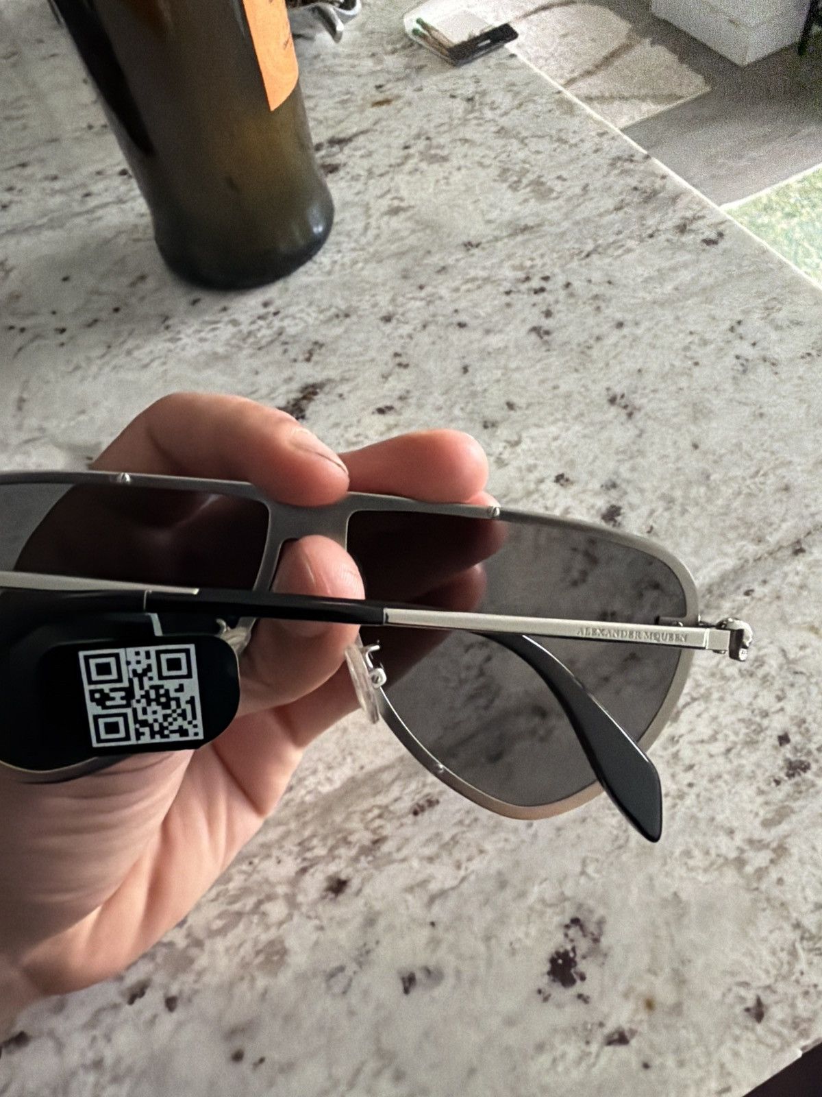 Alexander McQueen Alexander McQueen AM0157SA-003 Shield Sunglasses Size ONE SIZE - 3 Thumbnail