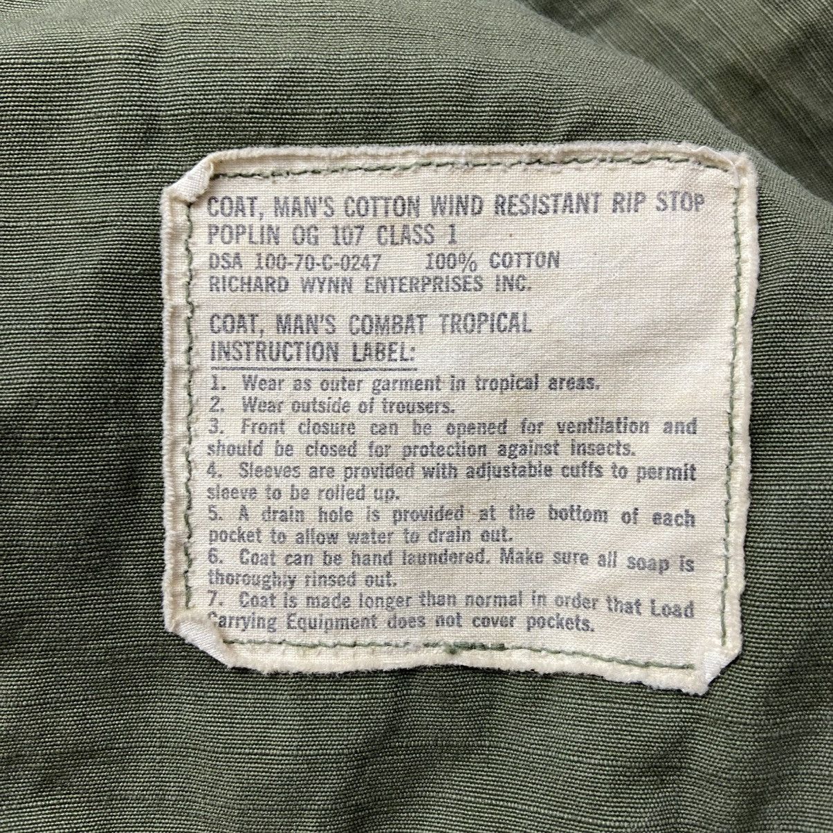 Vintage Vintage 70’s U.S ARMY OG 107 Jungle Jacket Size US L / EU 52-54 / 3 - 6 Thumbnail