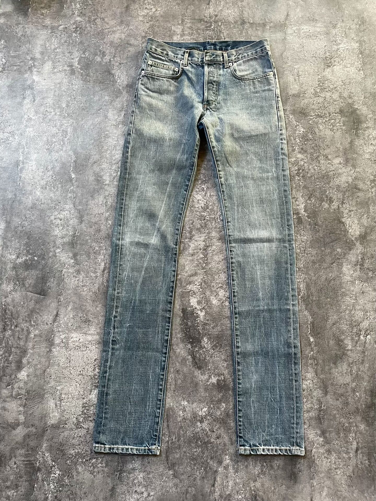 dior homme blue distressed denim jeans