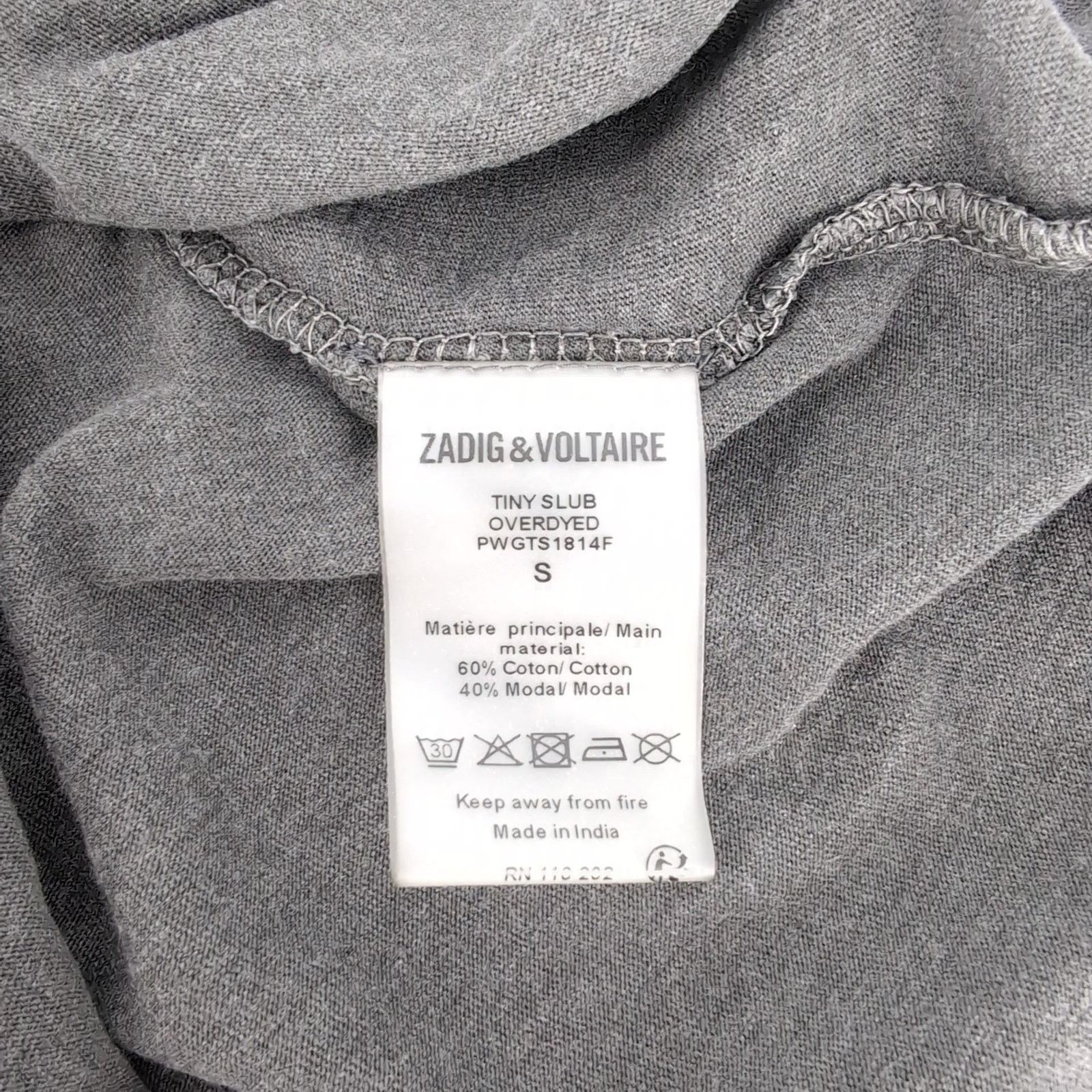 Zadig & Voltaire Zadig & Voltaire Tiny Slub Overdyed T-Shirt - Size S - NWOT Size S / US 4 / IT 40 - 6 Thumbnail