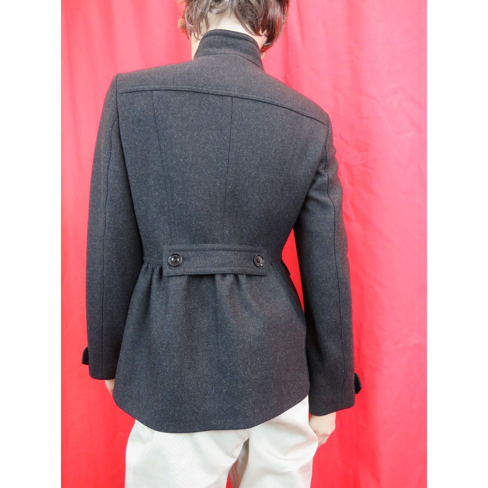 Burberry BURBERRY ADAMSLEIGH DARK GREY WOOL PEA COAT 12 14 46 Size XL / US 12-14 / IT 48-50 - 4 Thumbnail