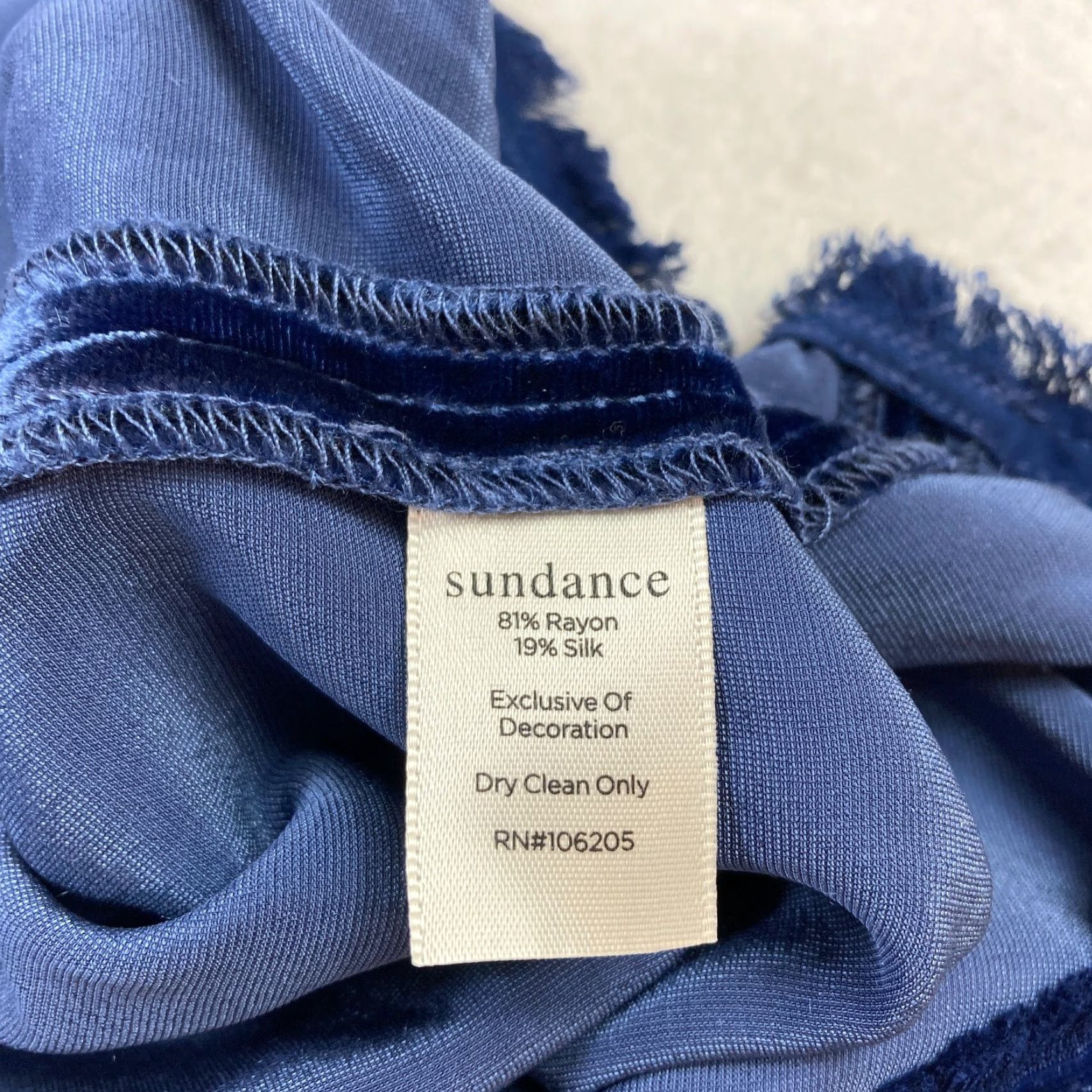 Vintage Sundance The Best Spring Velvet Tunic Shift Dress PXL Blue Silk Blend Size XL / US 12-14 / IT 48-50 - 6 Thumbnail