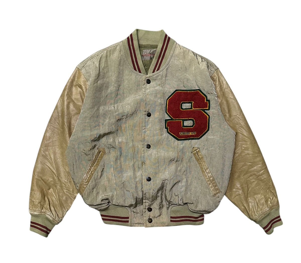 Vintage Ateler sab snap button varsity jacket Size US L / EU 52-54 / 3 - 1 Thumbnail