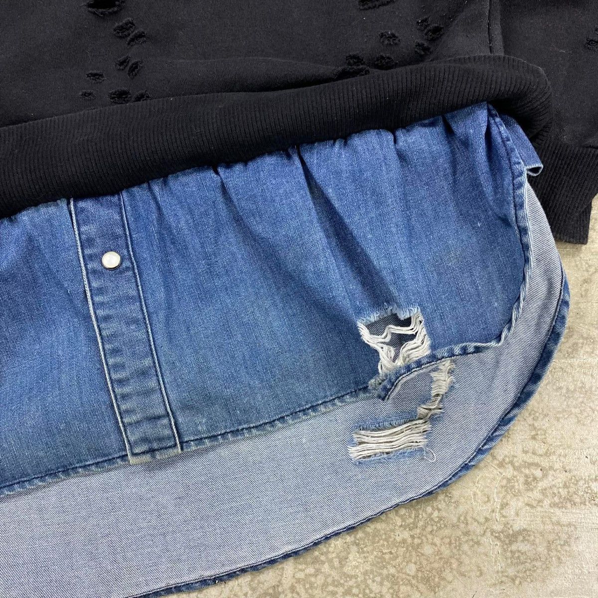 Maison MIHARA YASUHIRO FW2013 Distressed Layered Sweatshirt Size US XXS / EU 40 - 4 Thumbnail