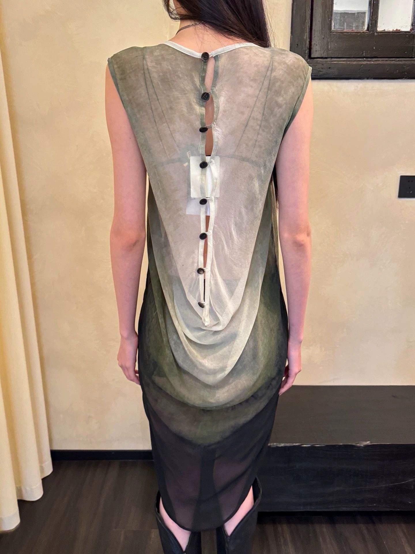 Ann Demeulemeester Ann Demeulemeester 2012SS Silk Ombre Sheer Dress 36 Size XS / US 0-2 / IT 36-38 - 7 Thumbnail