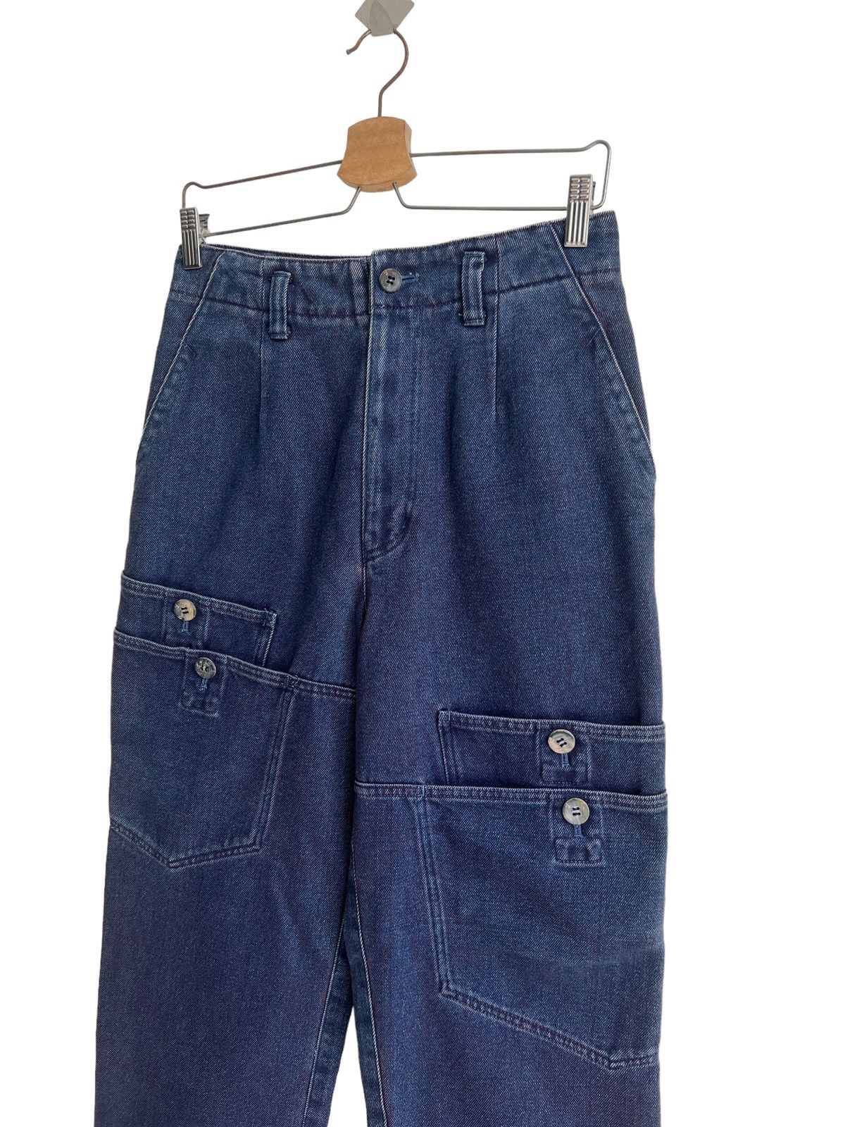 Final Home FW02 Hai Sporting Gear Indigo Parachute Pocket Baggy Denim Size US 30 / EU 46 - 6 Thumbnail