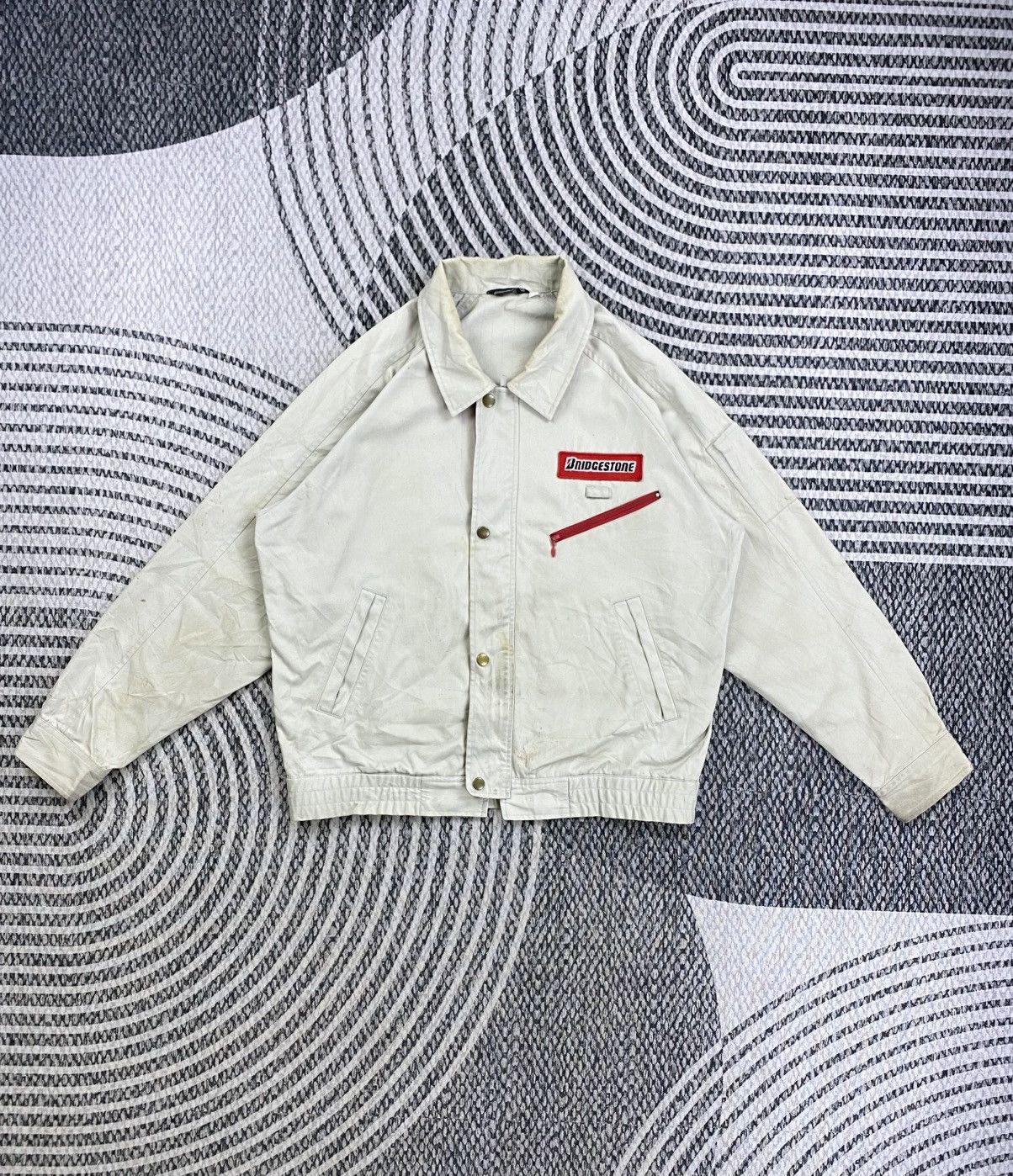 Japanese Brand Vintage Bridgestone Stain Racing Sports Zipper Jacket Size US L / EU 52-54 / 3 - 1 Thumbnail