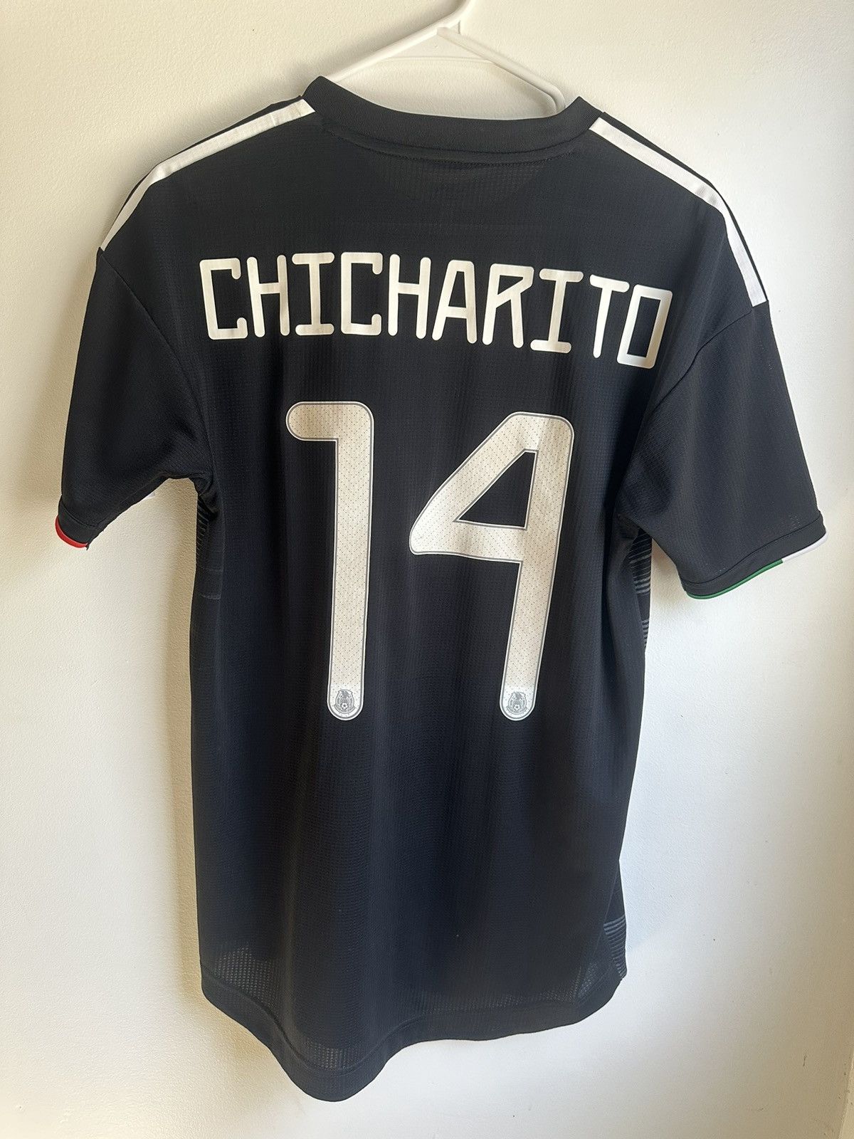 image of Adidas x Fifa World Cup Javier "chicharito" Hernandez 14 Jersey Match Issued in Black (Size Medium)