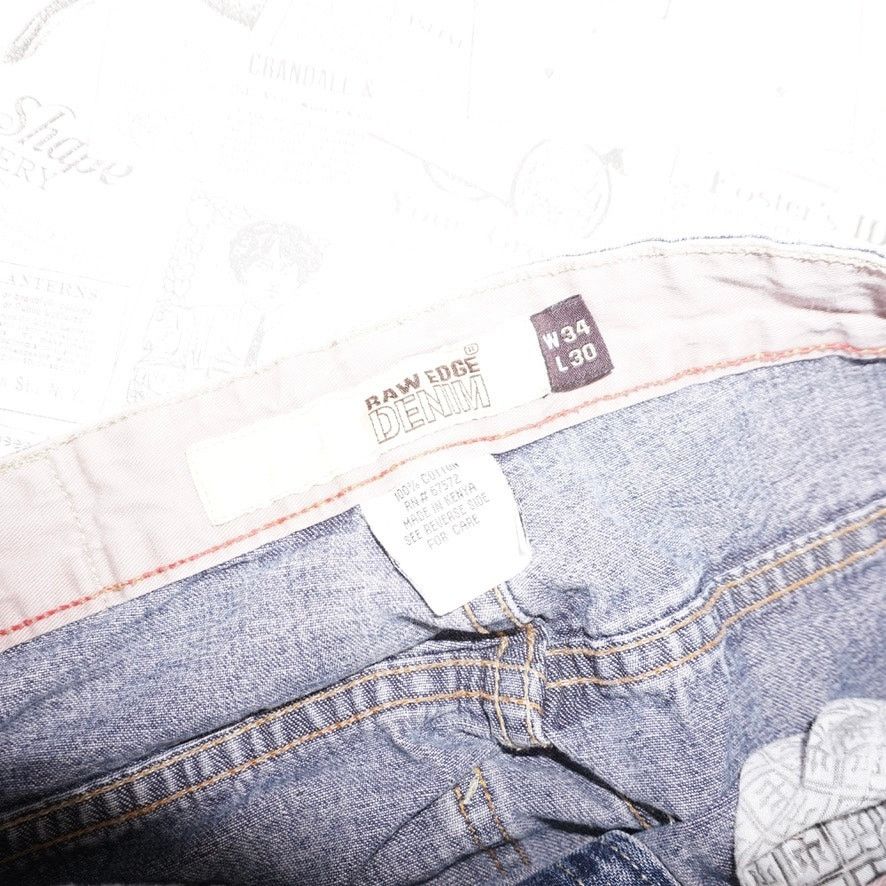 Vintage Vintage Y2K Raw edge denim carpenter 2000s baggy fade pants Size US 34 / EU 50 - 3 Thumbnail