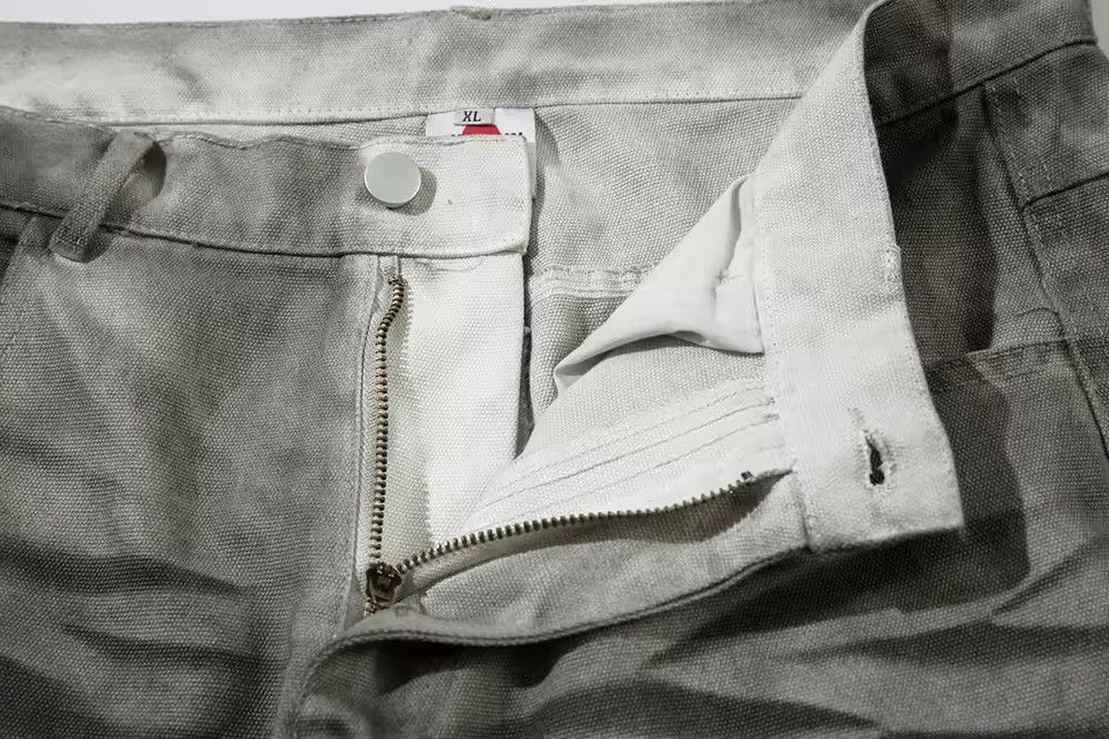 Japanese Brand Painted Pleated Washed Gray Jean Size US 34 / EU 50 - 6 Thumbnail