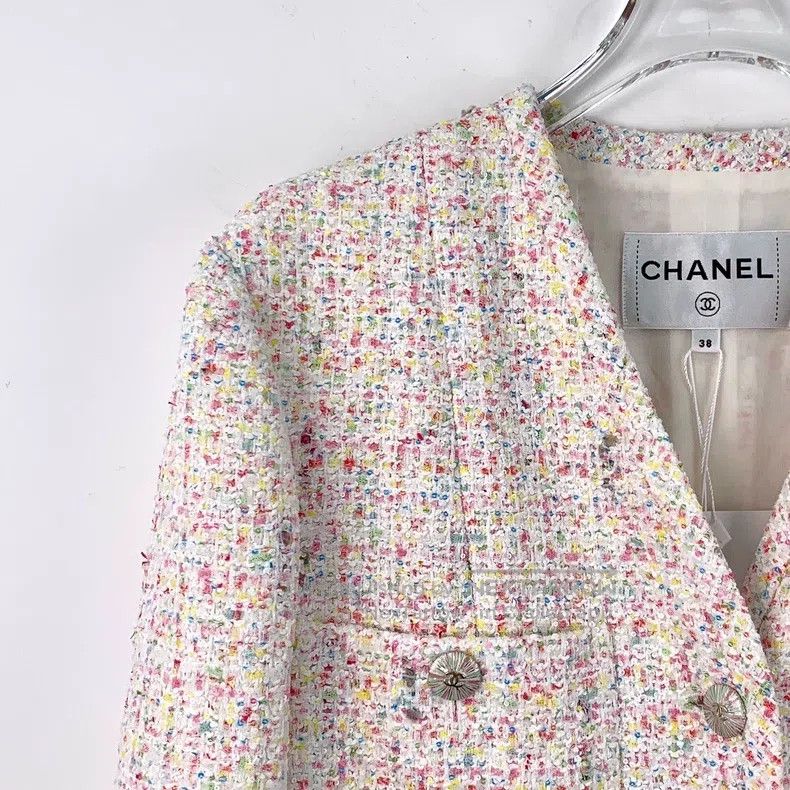 Chanel Chanel 25P light pink V-neck single-breasted long-sleeved Size XS / US 0-2 / IT 36-38 - 3 Thumbnail