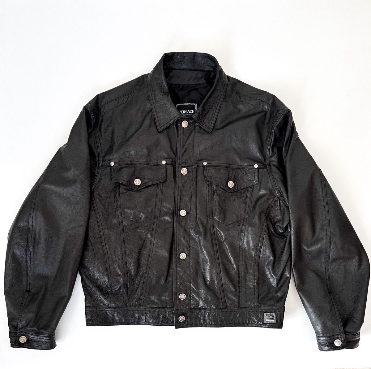 Versace Jeans Couture Vintage Versace Jeans Couture black leather jacket Medusa Size US L / EU 52-54 / 3 - 2 Thumbnail