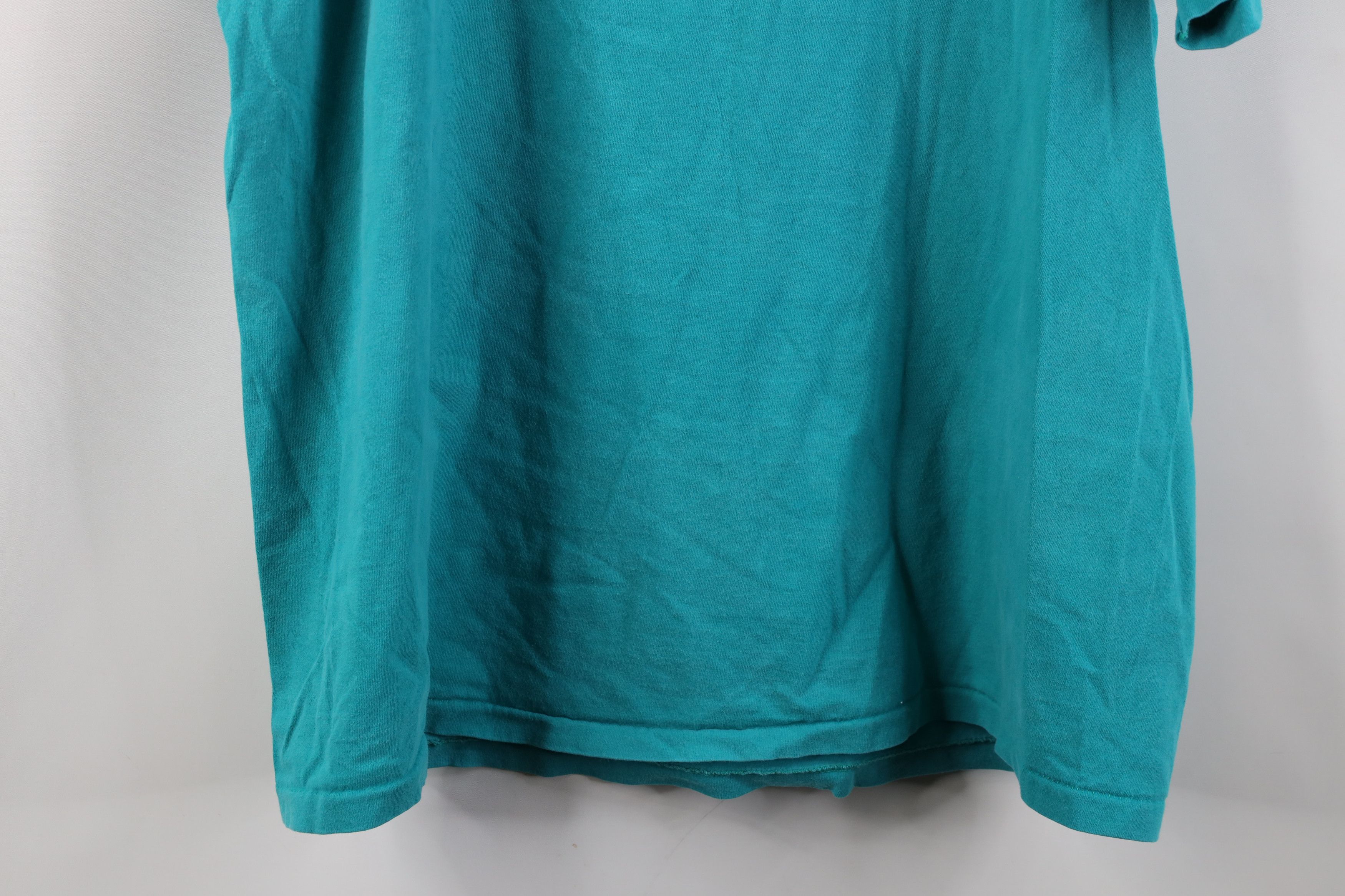 Vintage Vintage 90s Streetwear Short Sleeve T-Shirt Teal Cotton USA Size US XL / EU 56 / 4 - 14 Thumbnail