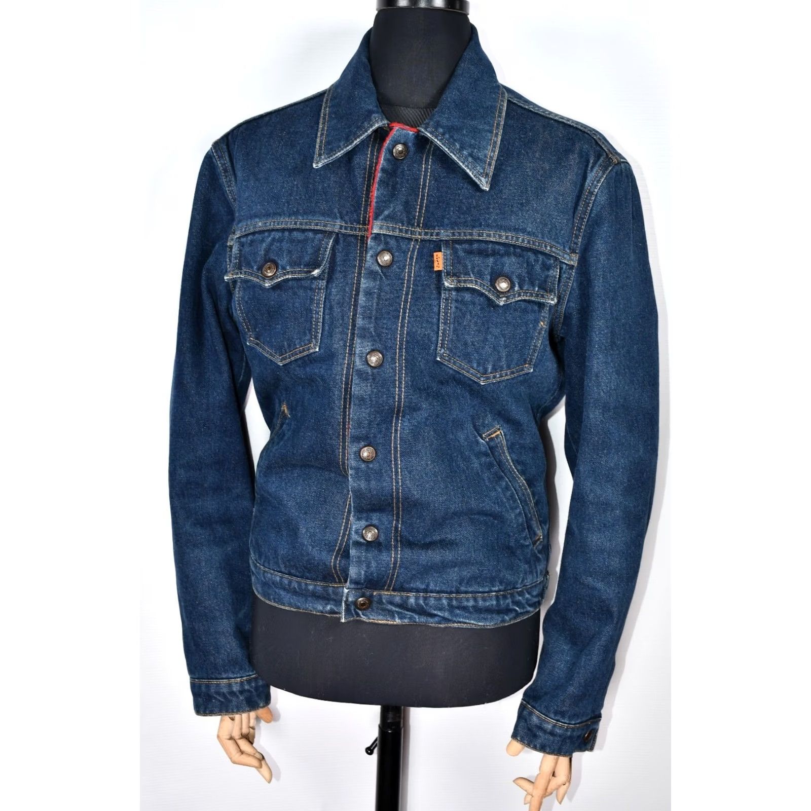 Levi's VINTAGE Levi's Jacket Women L 90s Sherpa Blue 71696 02 Italy Orange Tab Red Fur Lined 100% Genuine Very Good Size L / US 10 / IT 46 - 3 Thumbnail