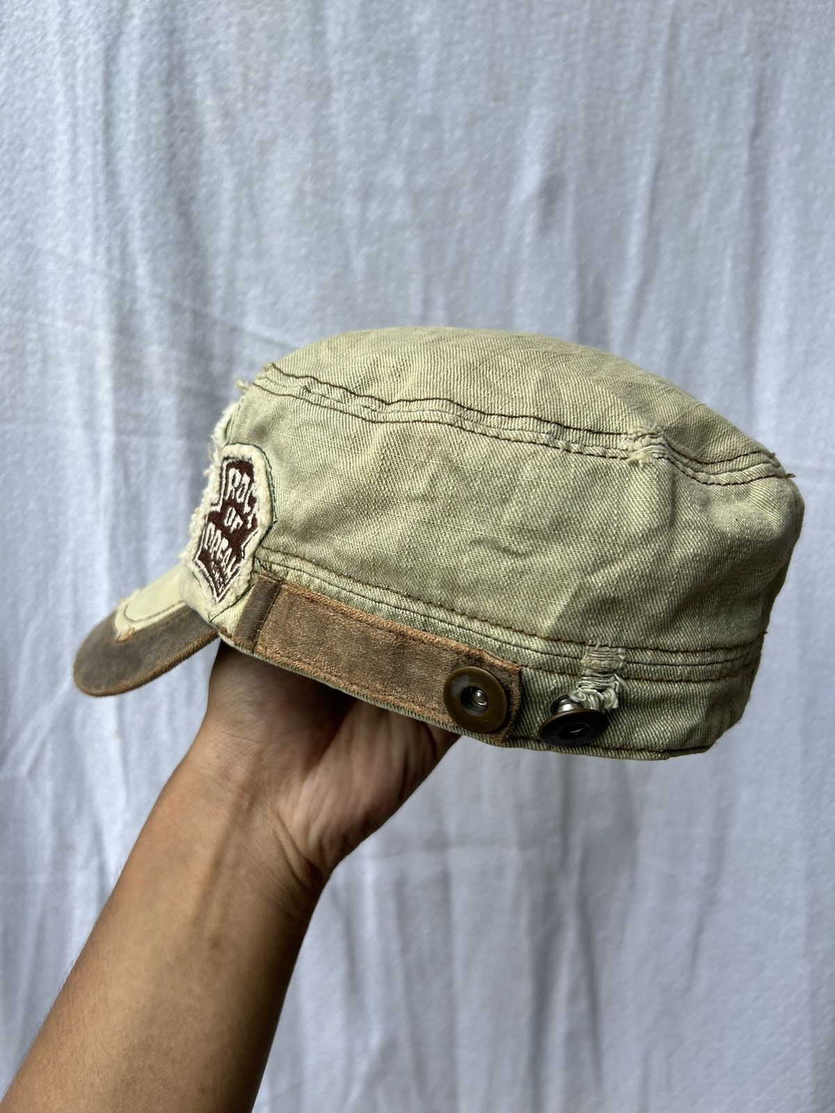 Japanese Brand 💸BINDINGOFFER💸Vintage Rock of Dream Skull Distressed Hats Size ONE SIZE - 4 Thumbnail