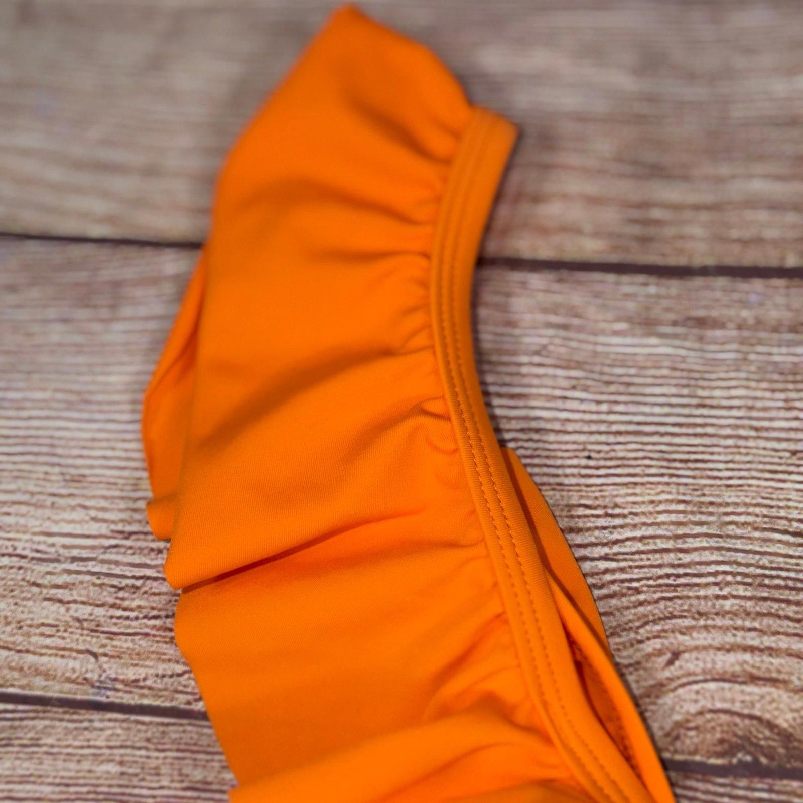 Other Large Orange Ruffled Bikini Top Size ONE SIZE - 4 Thumbnail