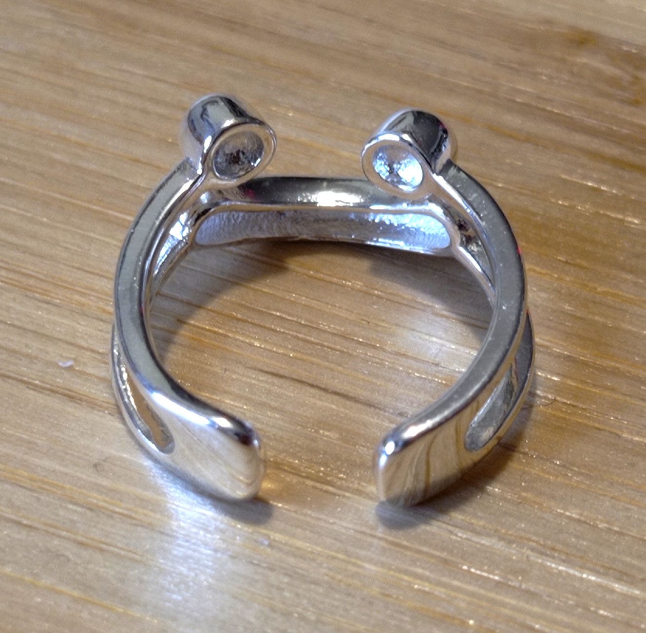 Designer × Vintage Vintage Smile Stripe Punk Shine Silver Ring Unique Rave Size ONE SIZE - 4 Thumbnail