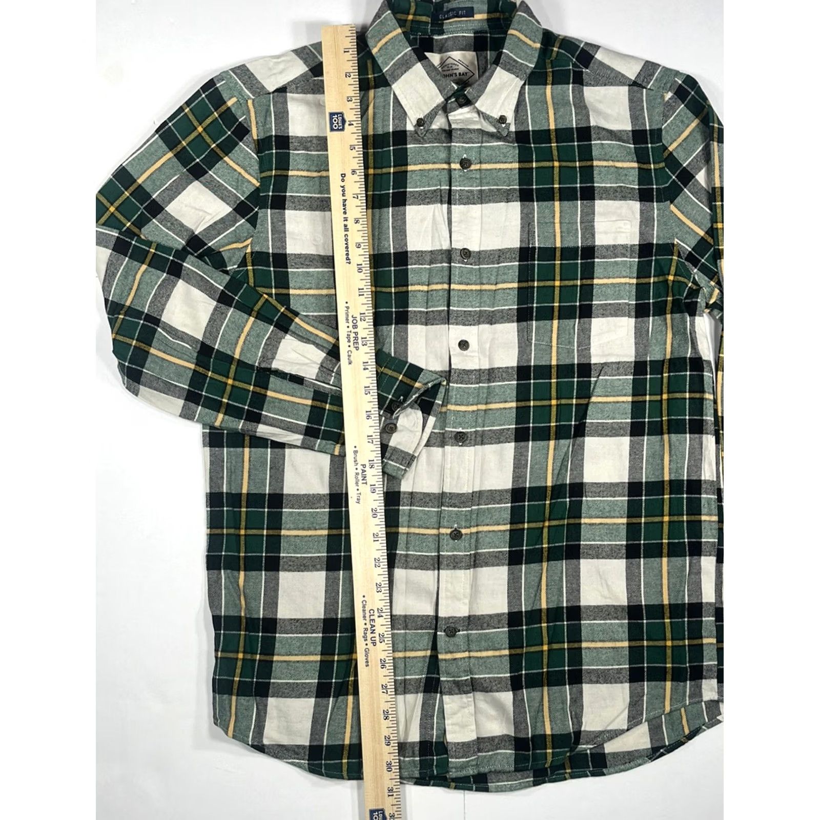 St. John St. John’s Bay Mens Plaid LongSleeve Flannel Button Front Shirt M Color Gold Size US M / EU 48-50 / 2 - 3 Thumbnail