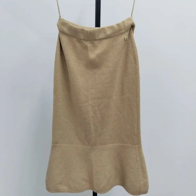 Chanel Chanel Brown Wool Women's Midi Skirt 0089 Size 28" / US 6 / IT 42 - 1 Thumbnail