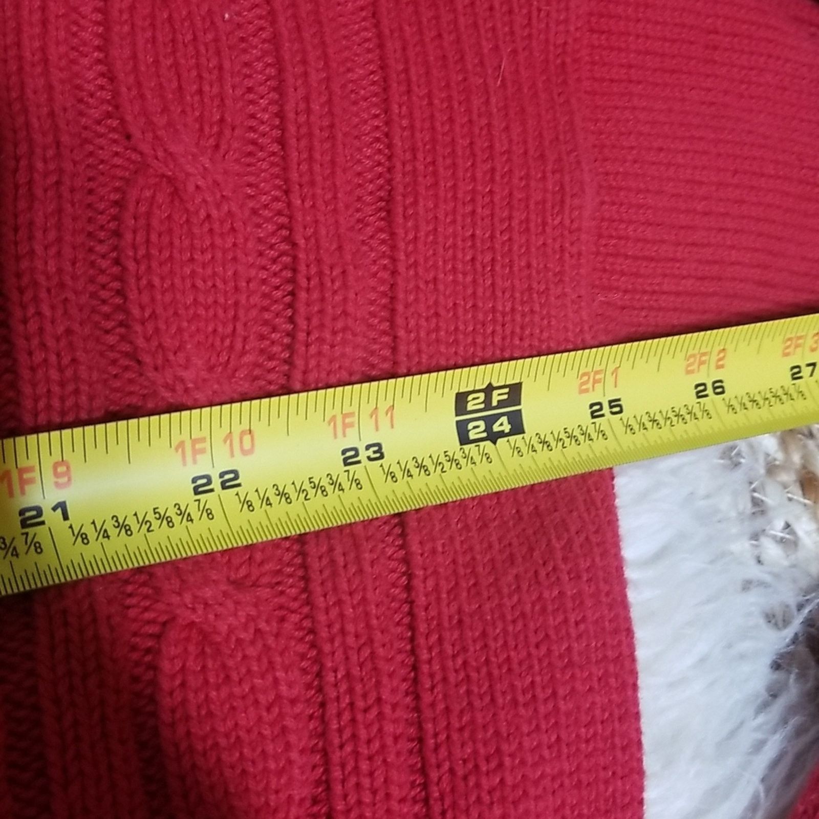 Bugle Boy Vintage Bugle Boy Red Cable Knit Crewneck Sweater Size US XL / EU 56 / 4 - 4 Thumbnail