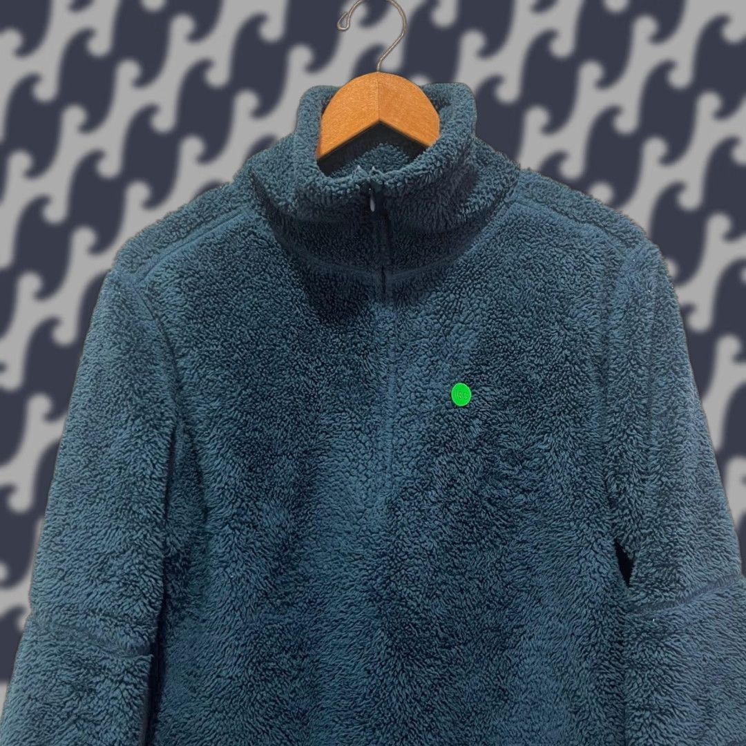 Athleta Athleta Womens Large Teal Blue Sherpa Fleece Quarter Zip Pullover Jacket L Size L / US 10 / IT 46 - 1 Thumbnail