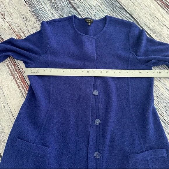 Talbots Talbots 100% Merino Wool Deep Blue Women's Cardigan Sweater Size L / US 10 / IT 46 - 6 Thumbnail