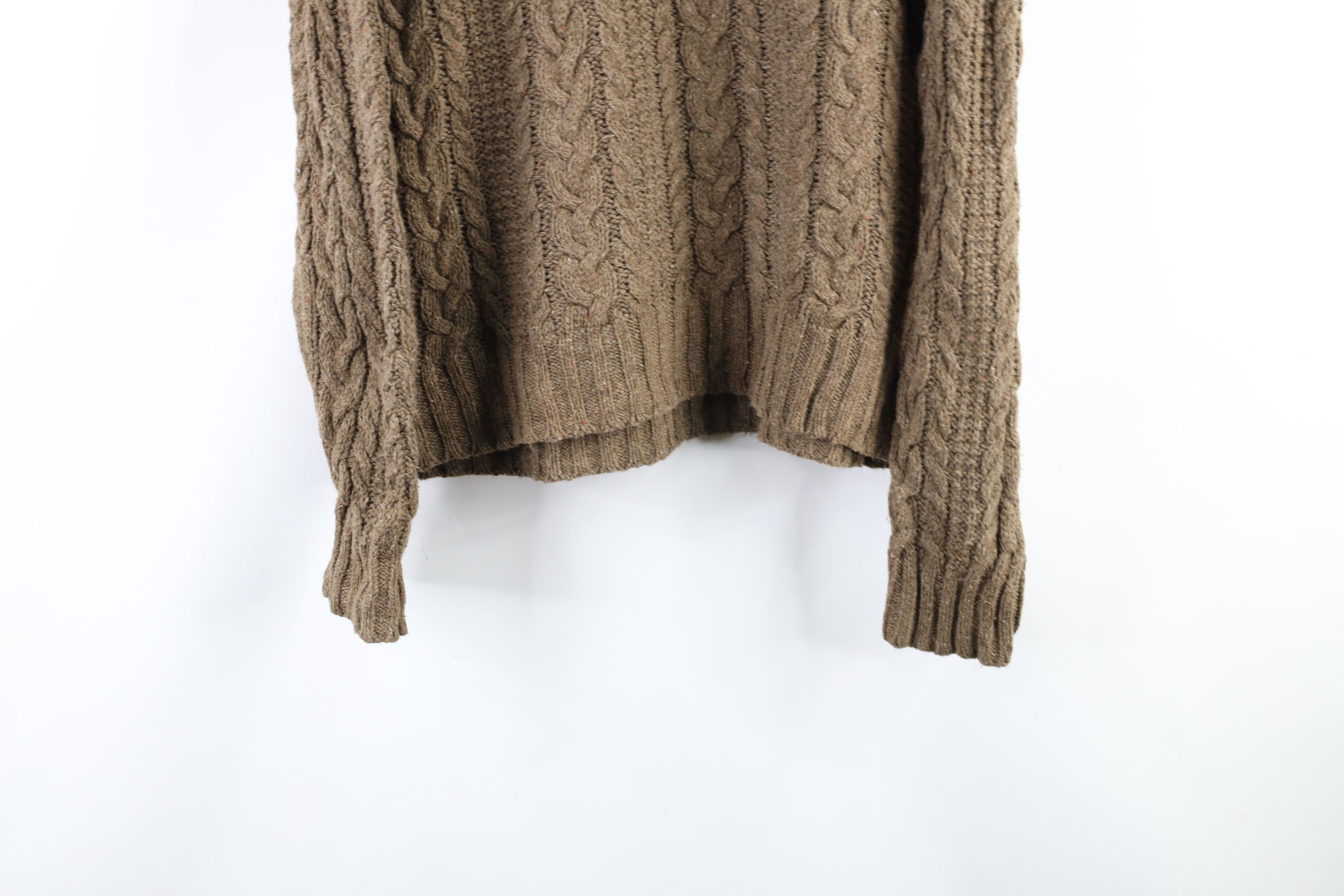 Ralph Lauren × Vintage Vintage 90s Ralph Lauren Chunky Knit Marled Sweater Brown Size US XL / EU 56 / 4 - 3 Thumbnail