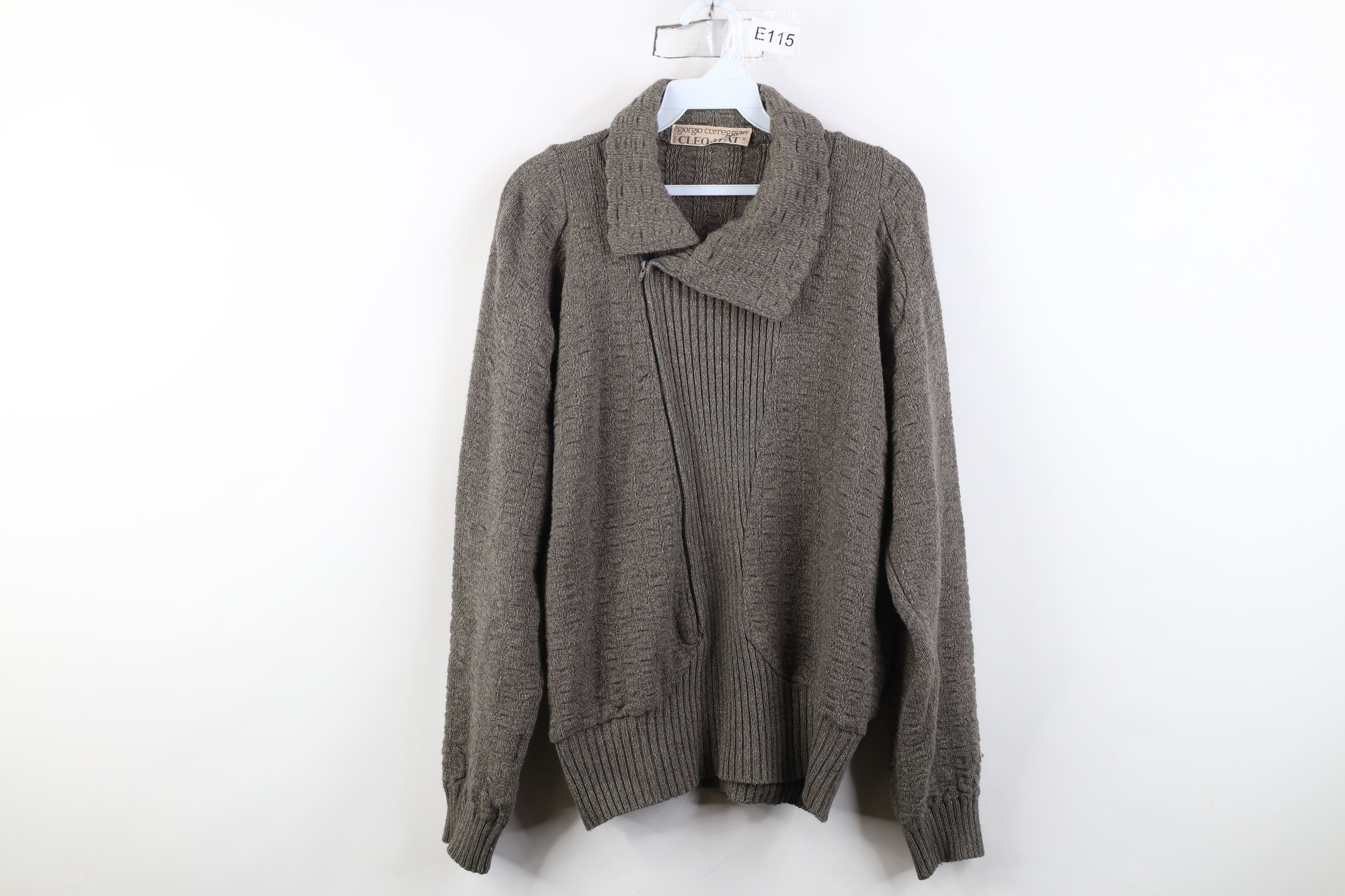 Vintage Vintage 70s 80s Streetwear Asymmetric Collared Sweater Wool Size US L / EU 52-54 / 3 - 1 Thumbnail