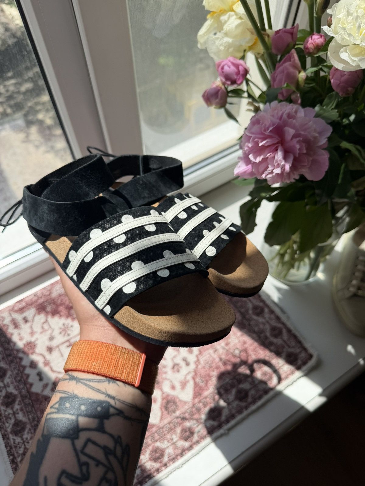 Adidas Adidas Originals Womens Adilette Ankle Polka Dots Sandals Size US 6 / IT 36 - 2 Thumbnail