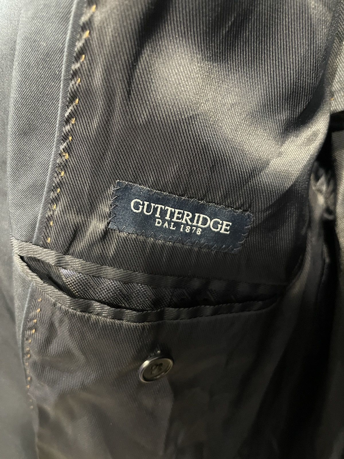 Designer GUTTERIDGE Trench cotton cloak blue double-breasted Size US XL / EU 56 / 4 - 11 Thumbnail