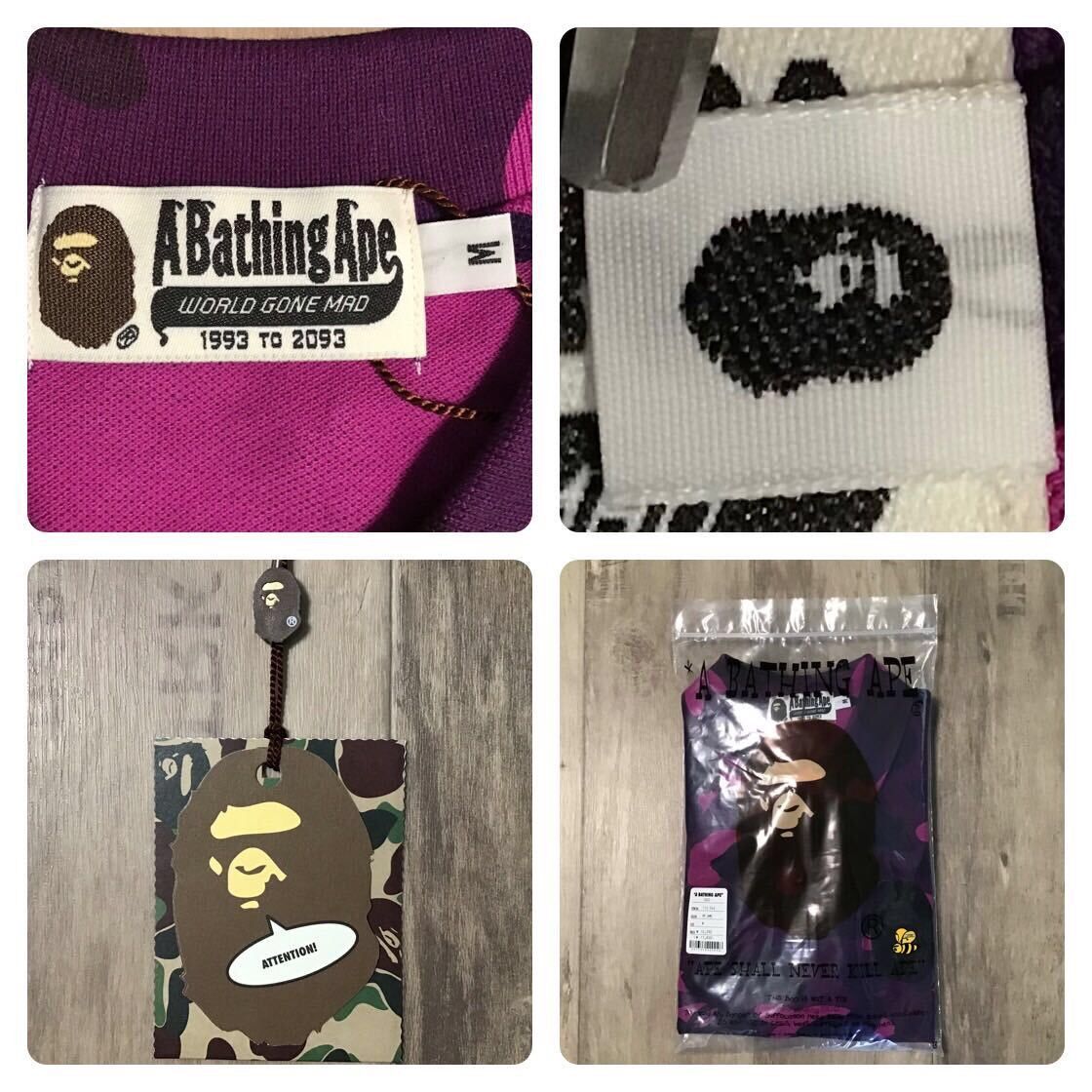 Bape BAPE Purple camo APE HEAD LOGO polo shirt a bathing ape Size US M / EU 48-50 / 2 - 7 Thumbnail