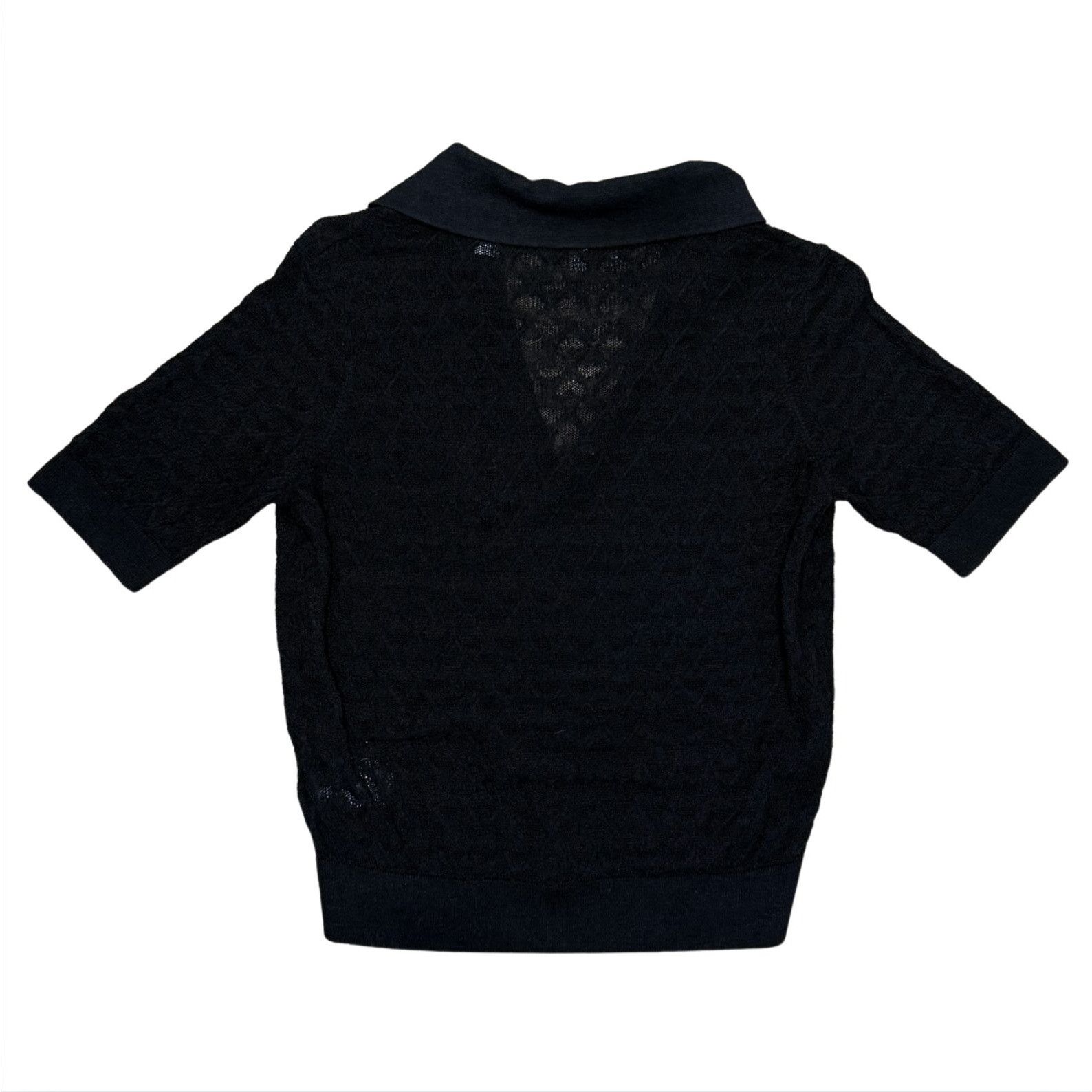 Veronica Beard VERONICA BEARD Knit Black Polo Shirt Top EUC $348 S Size S / US 4 / IT 40 - 3 Thumbnail