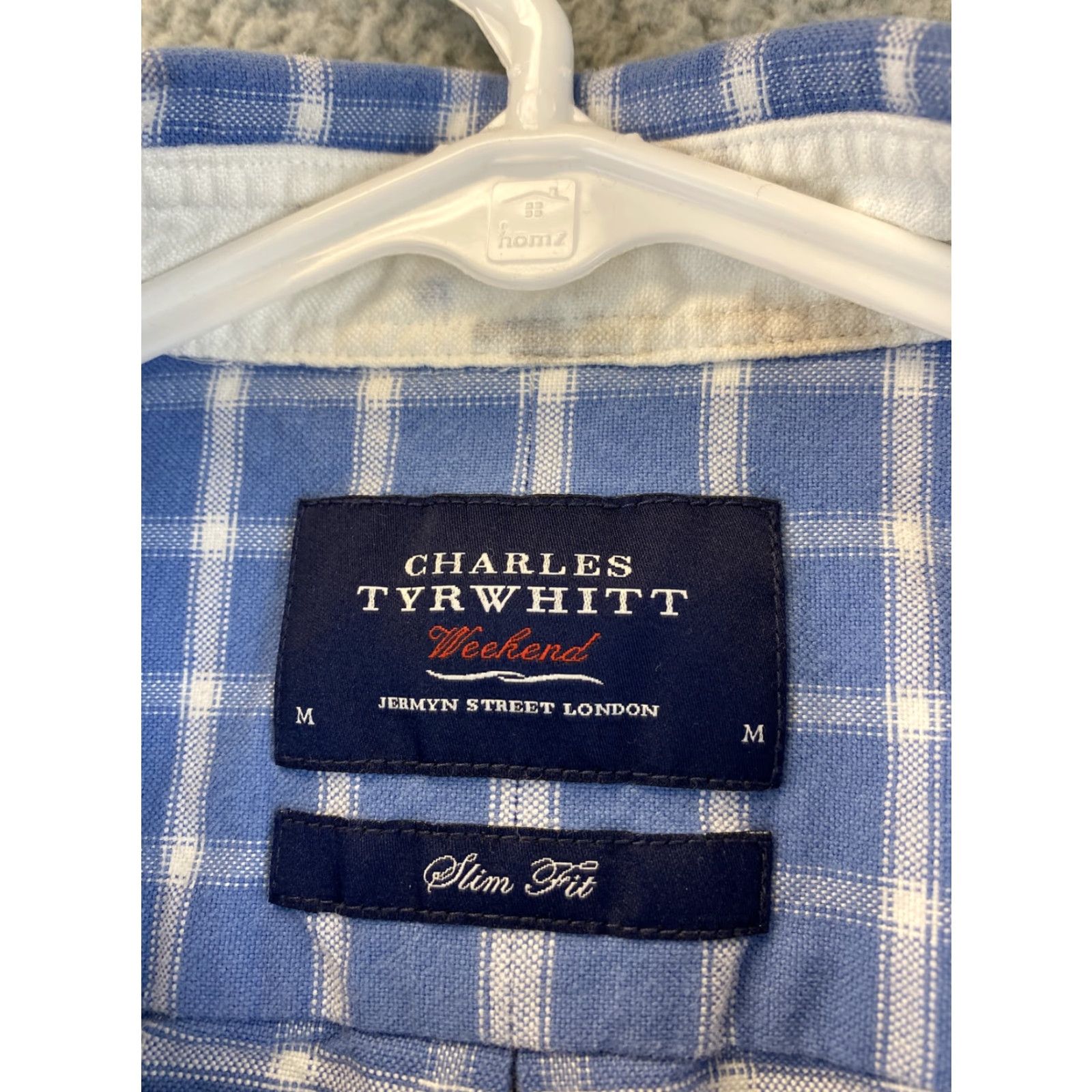 Charles Tyrwhitt Charles Tyrwhitt Classic Fit Long Sleeve Button Down Shirt, Adult Medium, Blue Check, Non-Iron, Mens Size US M / EU 48-50 / 2 - 4 Thumbnail