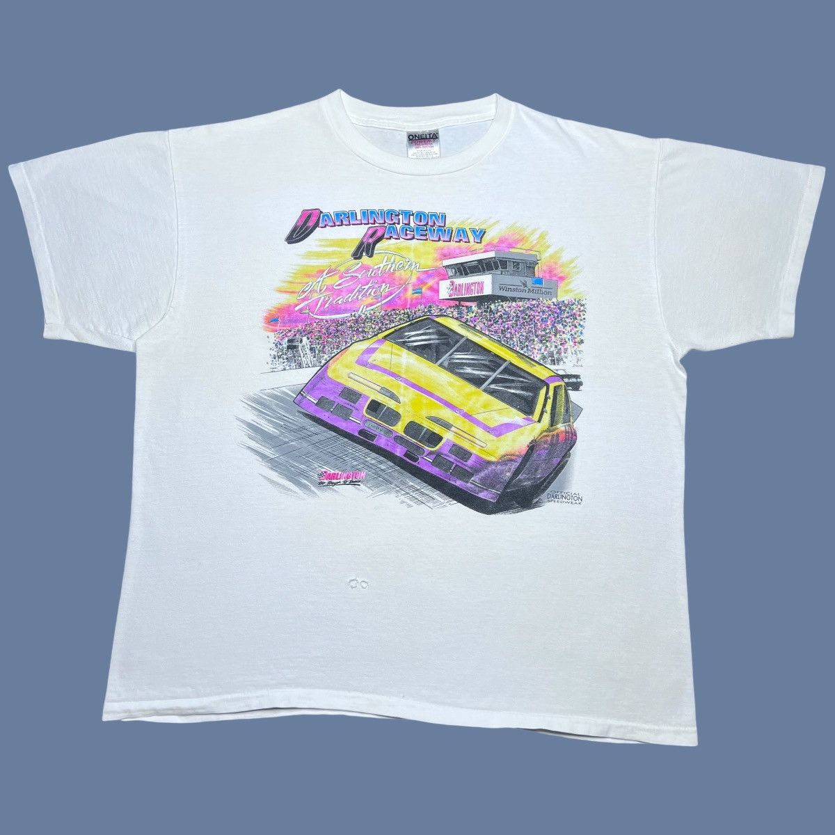 Vintage Vtg 1990s Darlington Raceway A Southern Tradition Racing Tee Size US XL / EU 56 / 4 - 1 Thumbnail