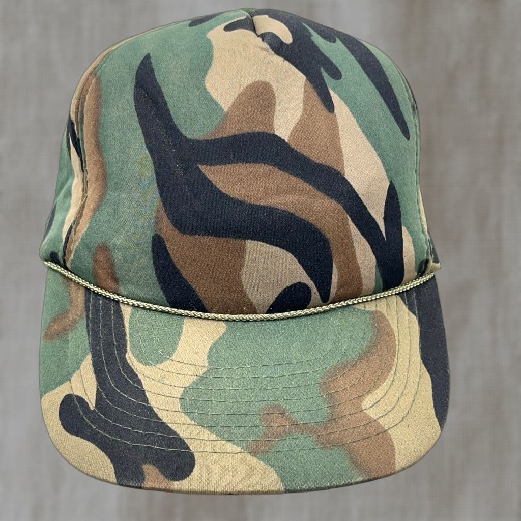 Vintage Vintage Mohr's Trucker Hat Shirt Cap Adjustable One Size Green Camouflage 90s Hipster Outdoor USA Mens Size ONE SIZE - 1 Thumbnail