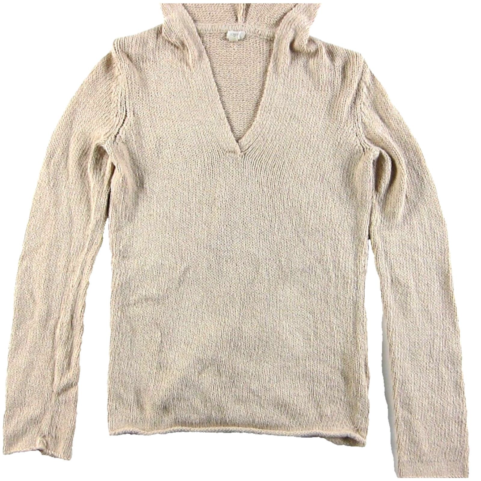 J.Crew J.Crew Pale Pink 100% Cotton Knit Long Sleeve Hooded Pullover Sweater XS Size XS / US 0-2 / IT 36-38 - 5 Thumbnail