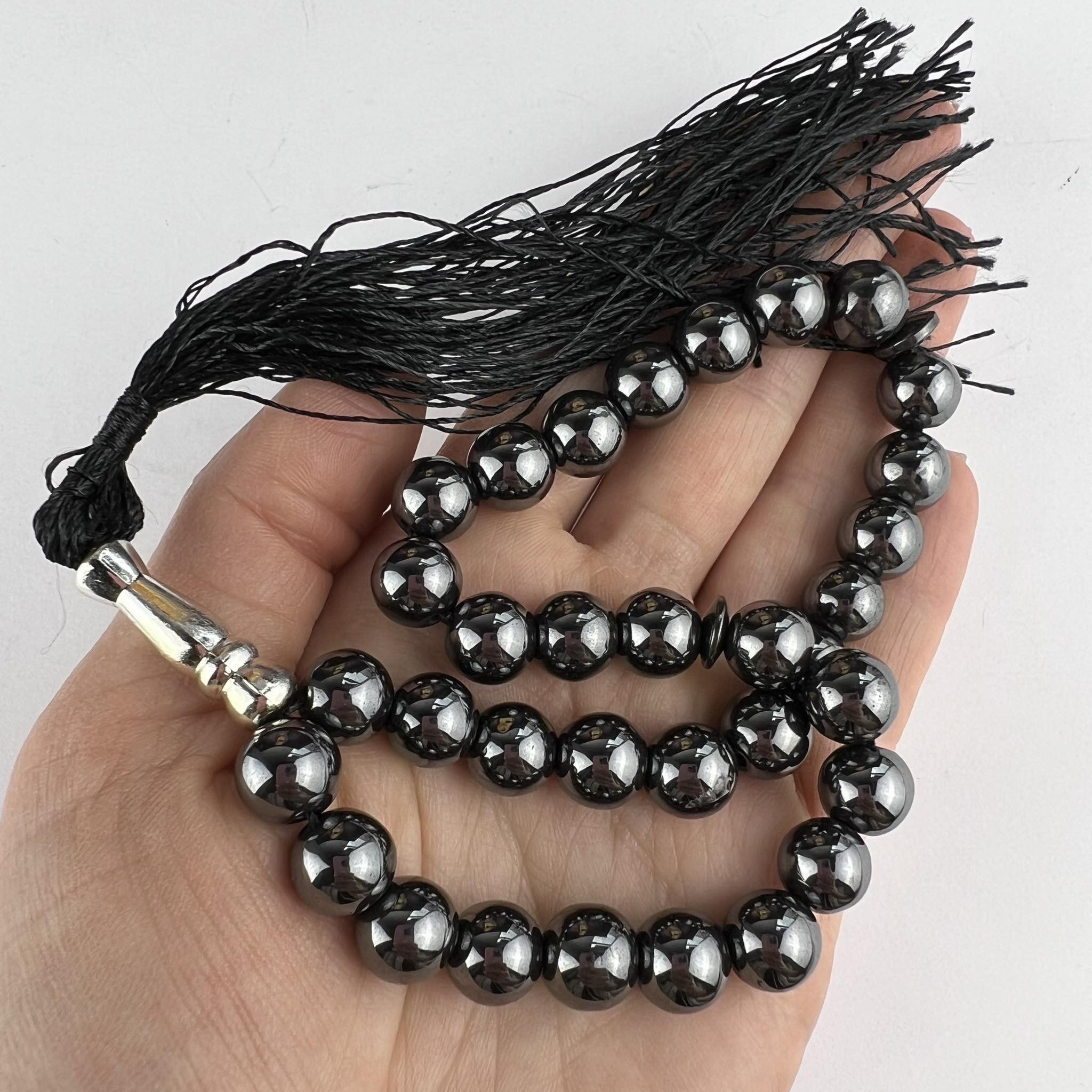 Vintage Misbaha Islamic Worry Prayer 33 Beads Natural Hematite Size ONE SIZE - 6 Thumbnail