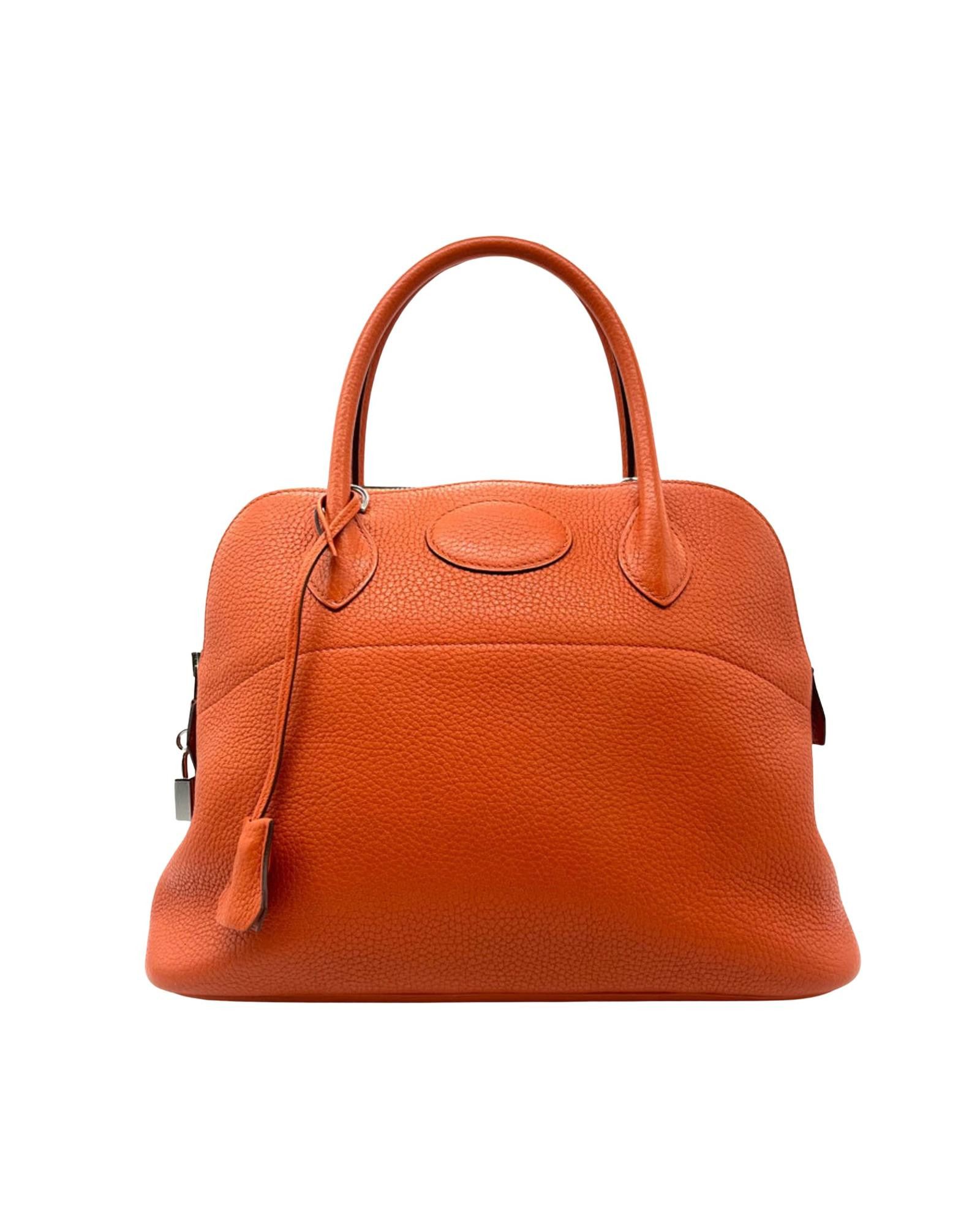 image of Hermes Sophisticated Leather Handbag in Orange, Women's