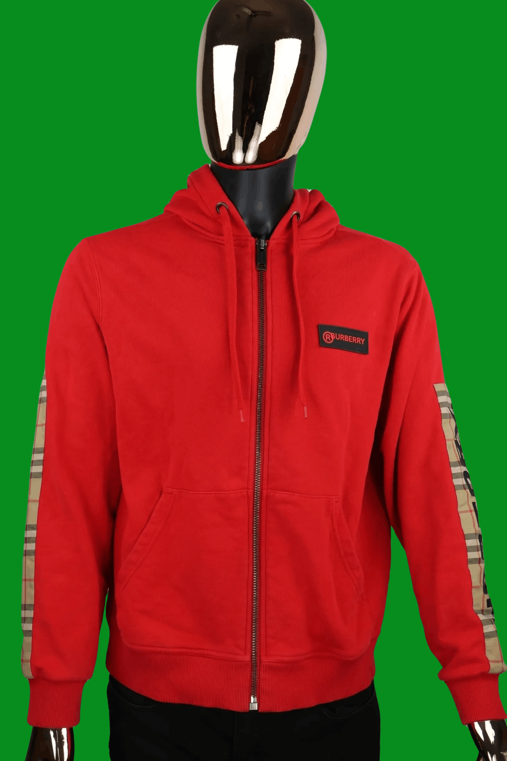 Burberry Burberry Red Track Jacket – Nova Check Sleeve Size US M / EU 48-50 / 2 - 1 Thumbnail