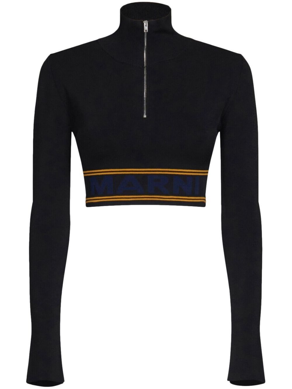 Marni o1w1db10824 Turtleneck Knit Sweater in Black Size S / US 4 / IT 40 - 1 Thumbnail