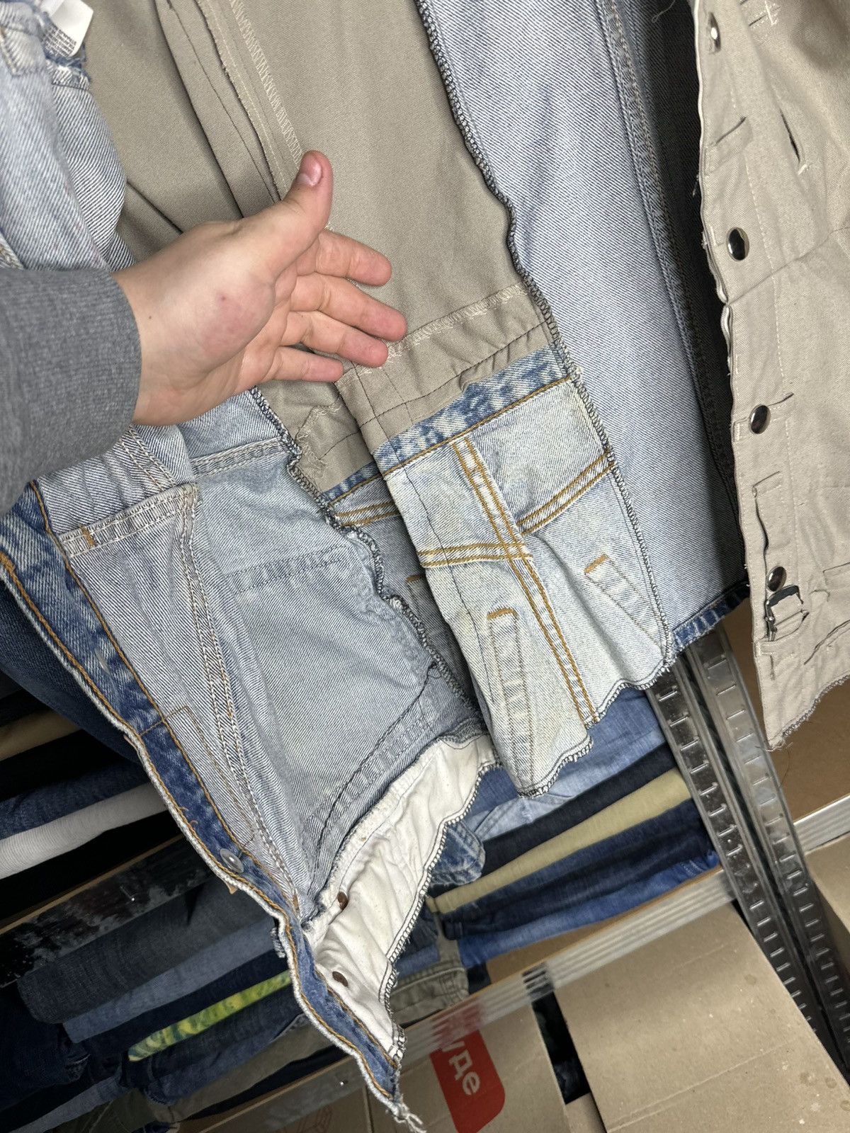 Levi's 1:1 Custom Levi's Denim Military Pants Patchwork Jacket Size US L / EU 52-54 / 3 - 13 Thumbnail