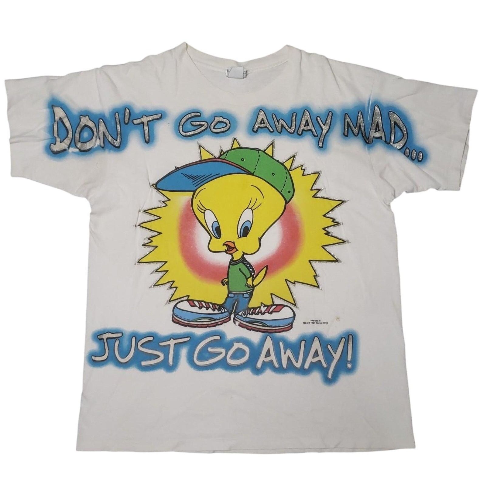 Vintage 1997 Looney Tunes All Over Print Tweety Bird T Shirt Mens XL Size US XL / EU 56 / 4 - 1 Thumbnail
