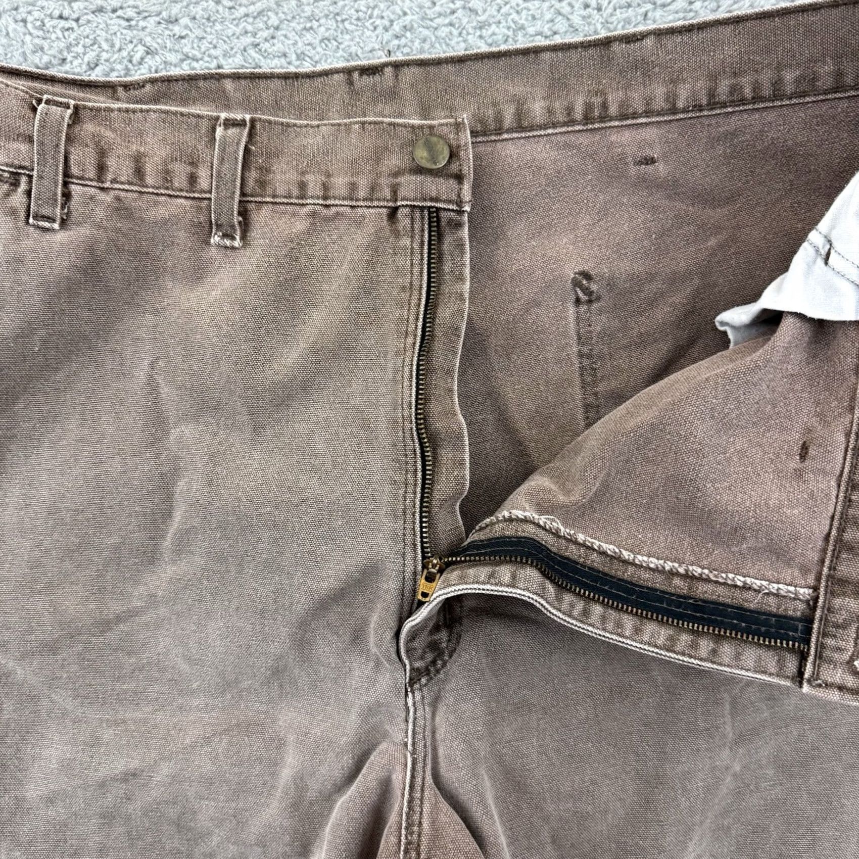 Carhartt VINTAGE Carhartt Pants Men’s 44x34 Brown Carpenter Dungaree Loose 90s Workwear Size US 44 / EU 60 - 4 Thumbnail