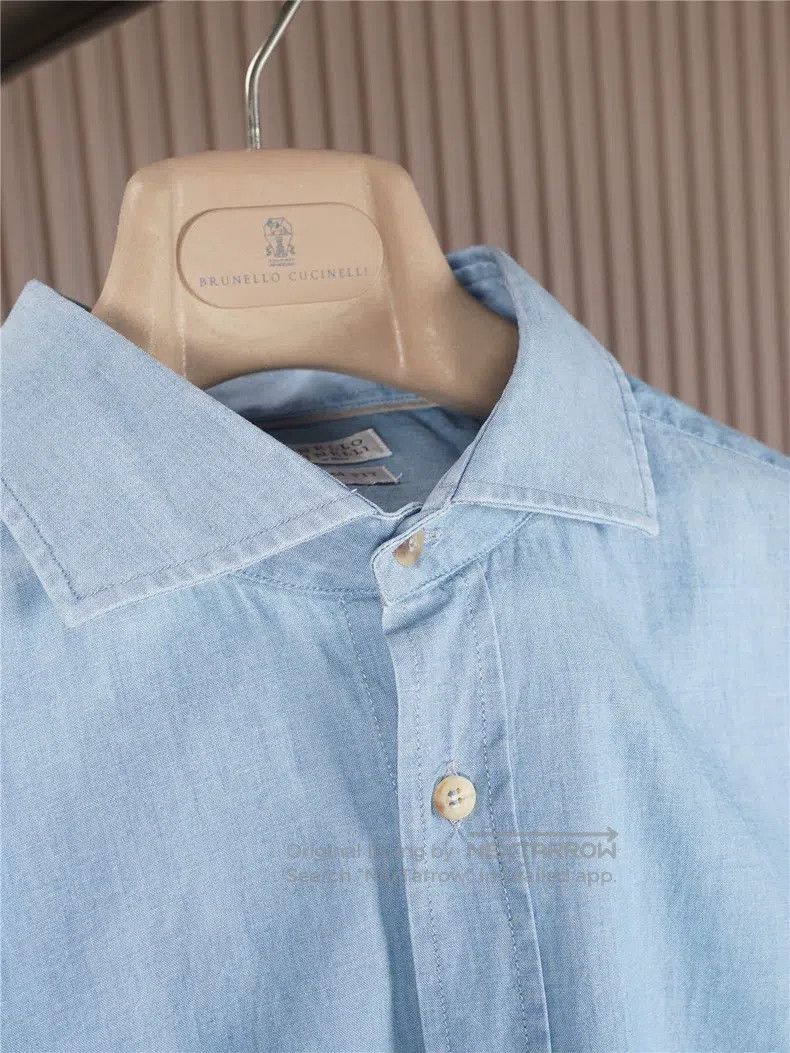 Brunello Cucinelli Brunello Cucinelli size 42 One-shoulder Denim Shirt Size US S / EU 44-46 / 1 - 4 Thumbnail